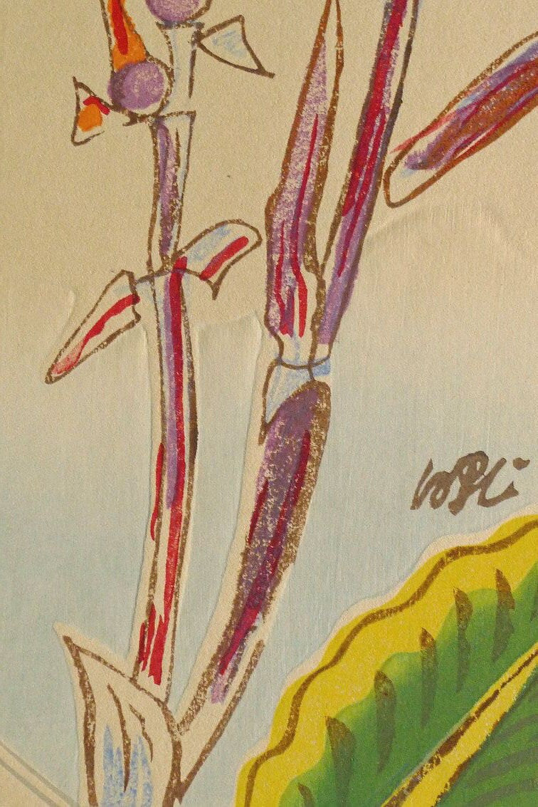 1932, Ukiyoe, Original Sōsaku-hanga, Woodblock print, Tobei Kamei, "Canna"
