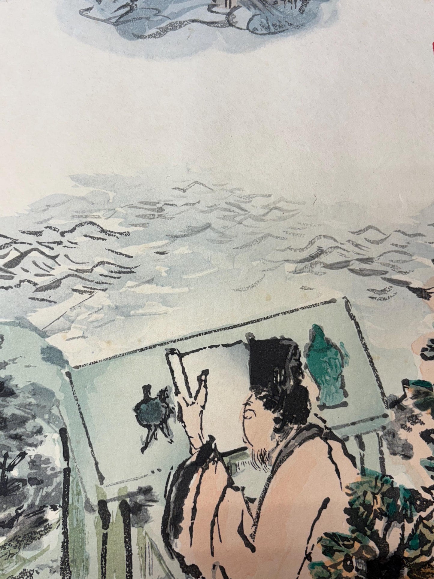 Japanese art, woodcut print, Large size, Tomioka Tessai.