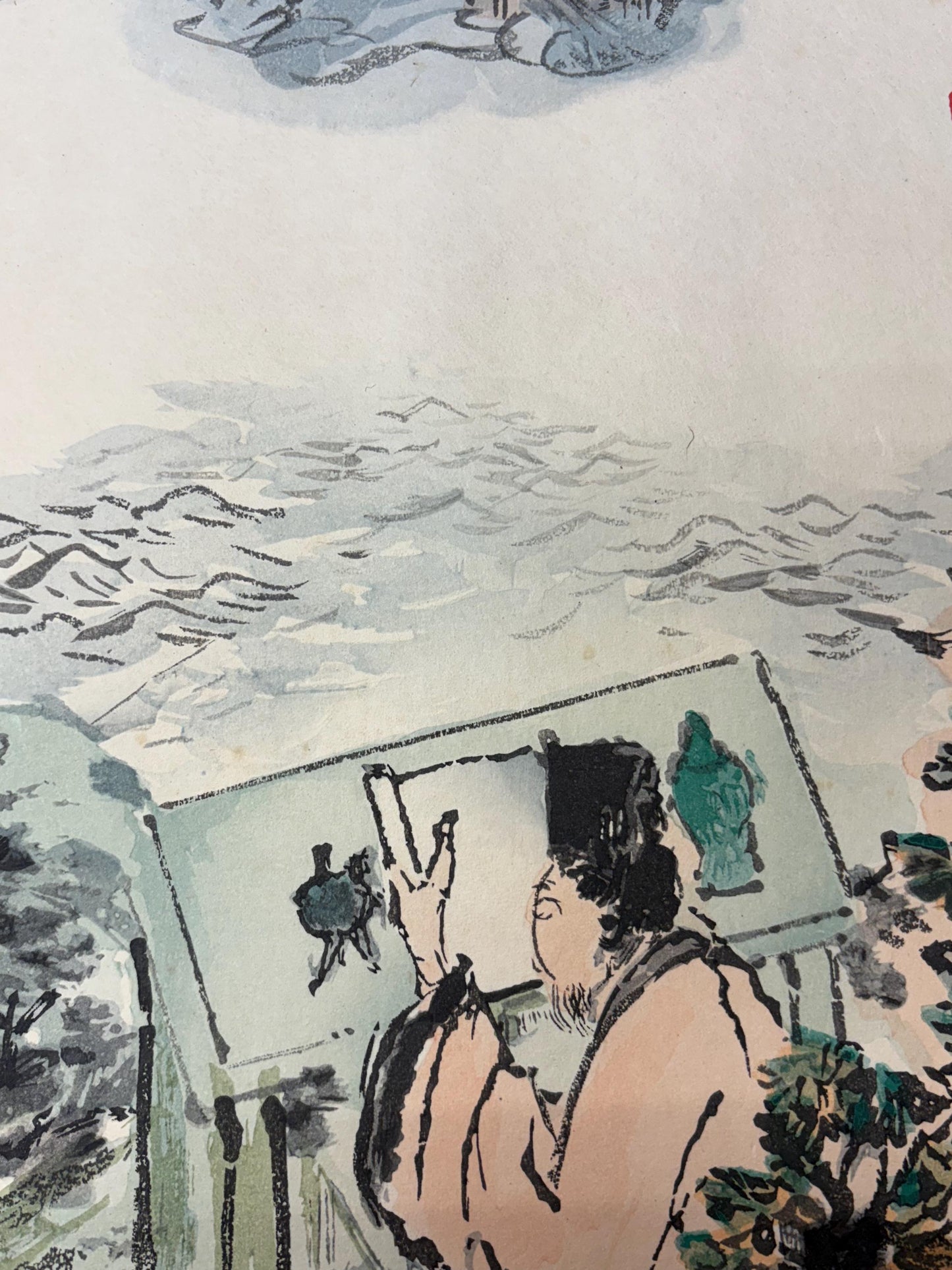 Japanese art, woodblock print, Large size, Tomioka Tessai.