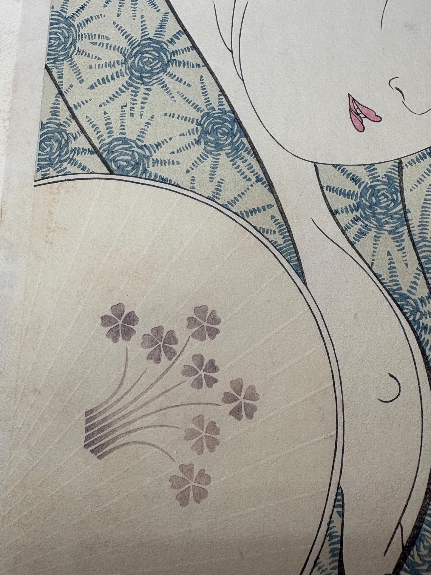 Japanese Ukiyoe, Woodblock print, antique, Utamaro,  "Obvious Love (Arawaruru koi), from the series Anthology of Poems: The Love Section"