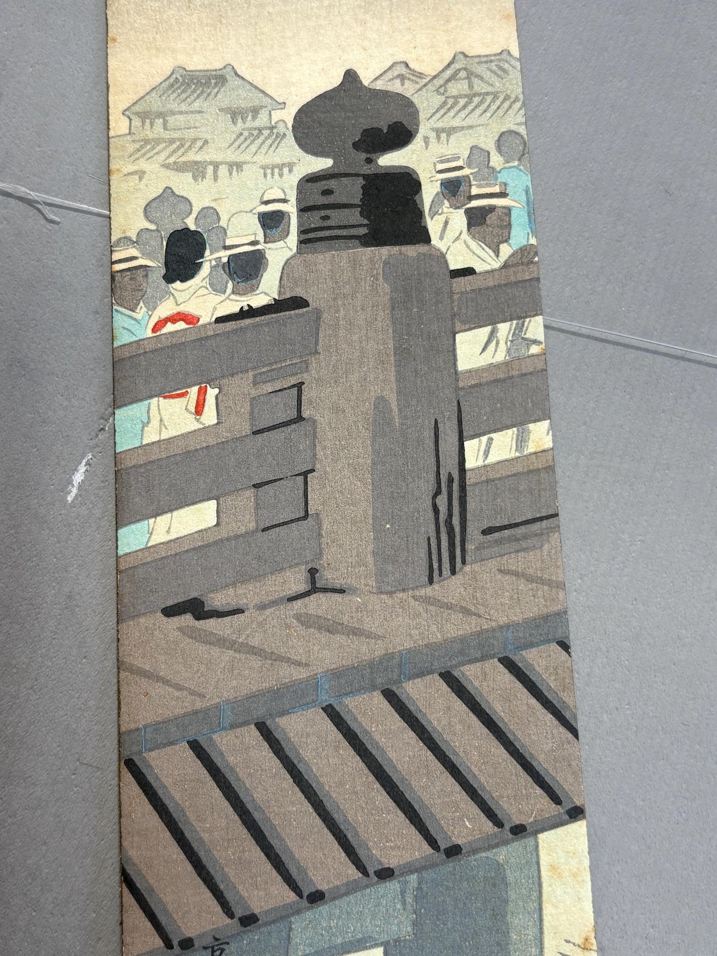 Japanese Ukiyoe, Shin-Hanga, Woodblock print, Tokuriki Tomikichiro, "Daimonji Festival- August".