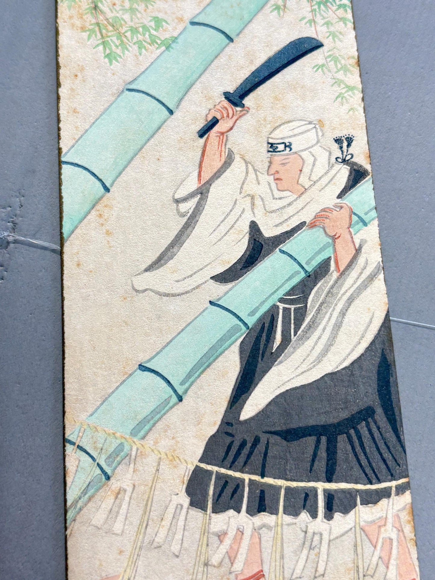 Japanese Ukiyoe, Shin-Hanga, Woodblock print, Tokuriki Tomikichiro, "Bamboo Cutting Festival at Kurama".