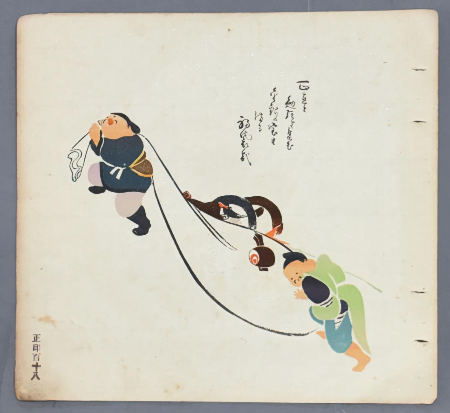 Japanese antique design, lithographic print, around a hundred years ago.