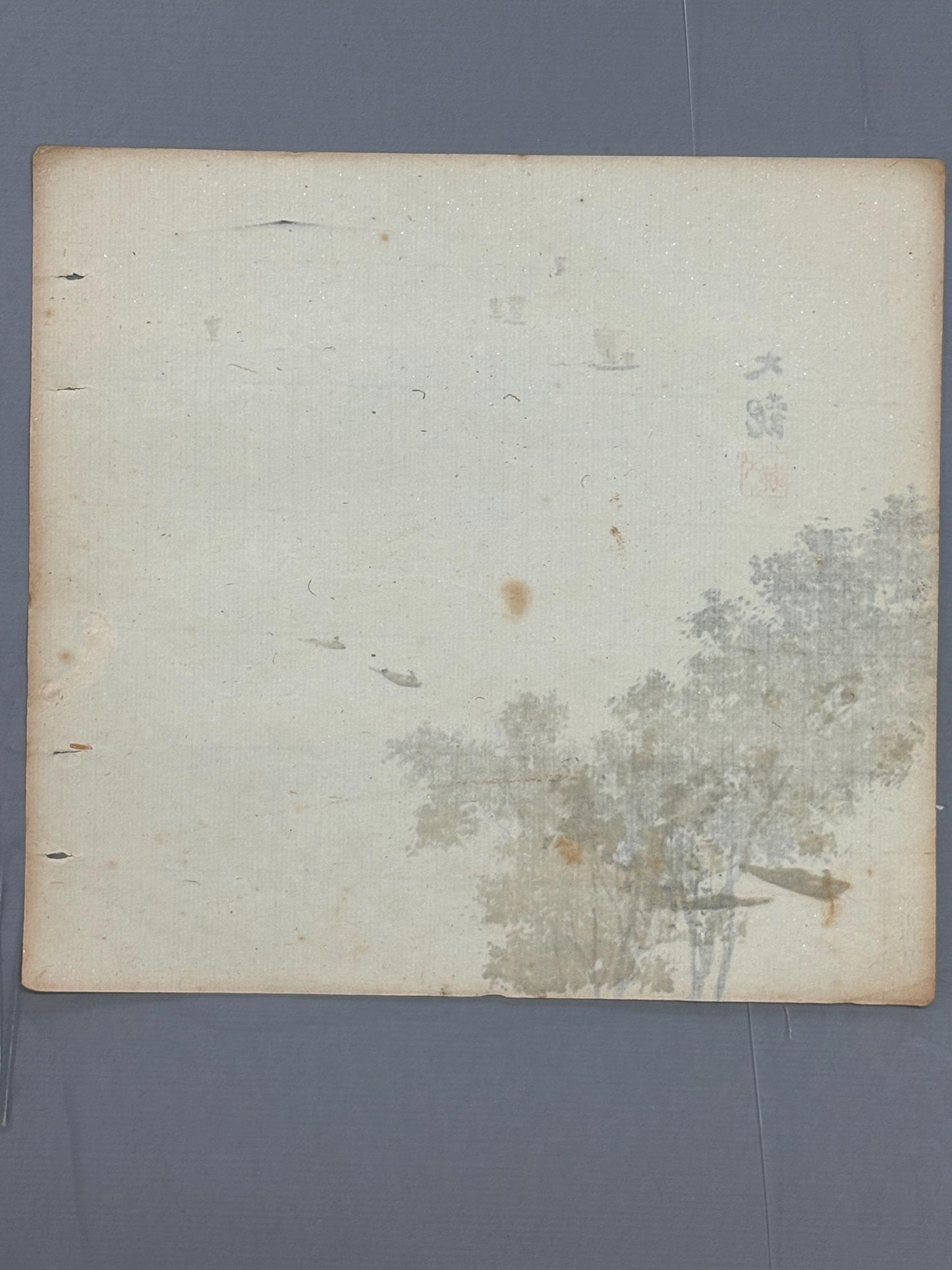 Japanese antique design, lithographic print, around a hundred years ago, Yokoyama Taikan.