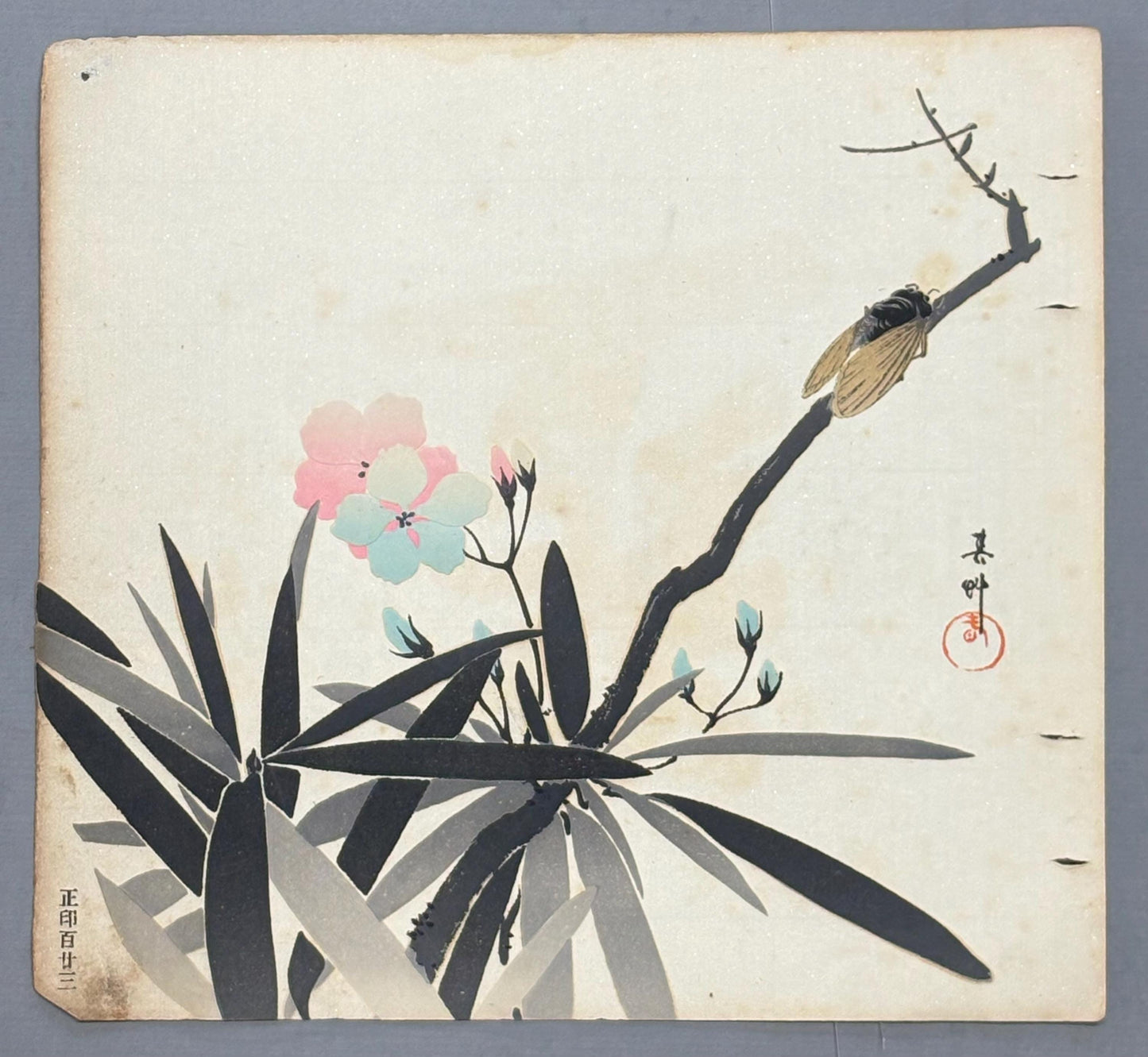 Japanese antique design, lithographic print, around a hundred years ago.