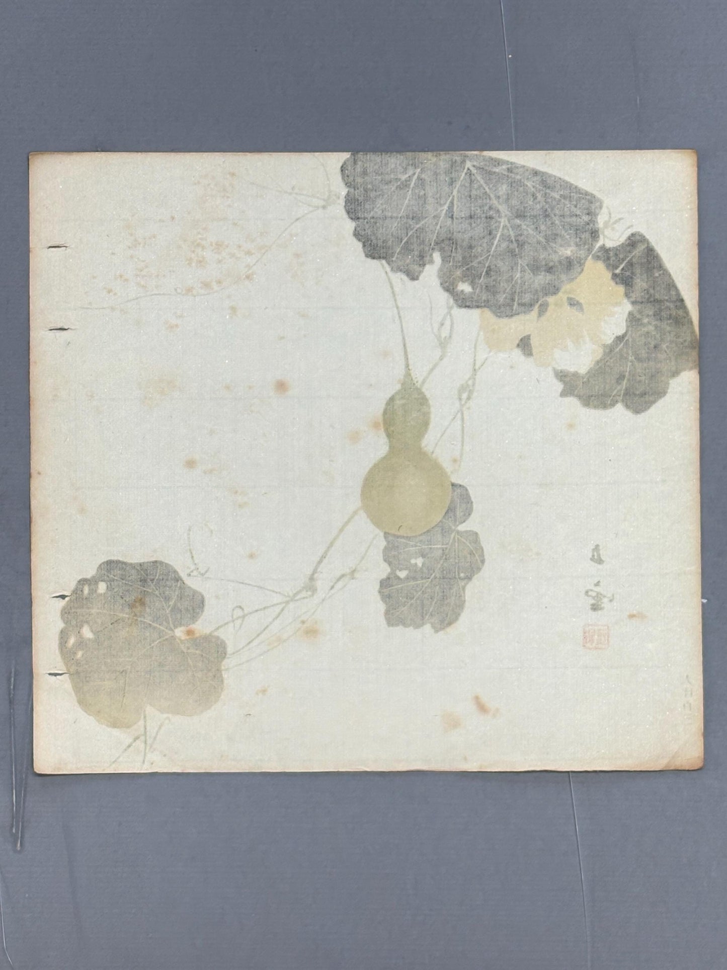 Japanese antique design, lithographic print, around a hundred years ago, Nishimura Goun, "gourd".