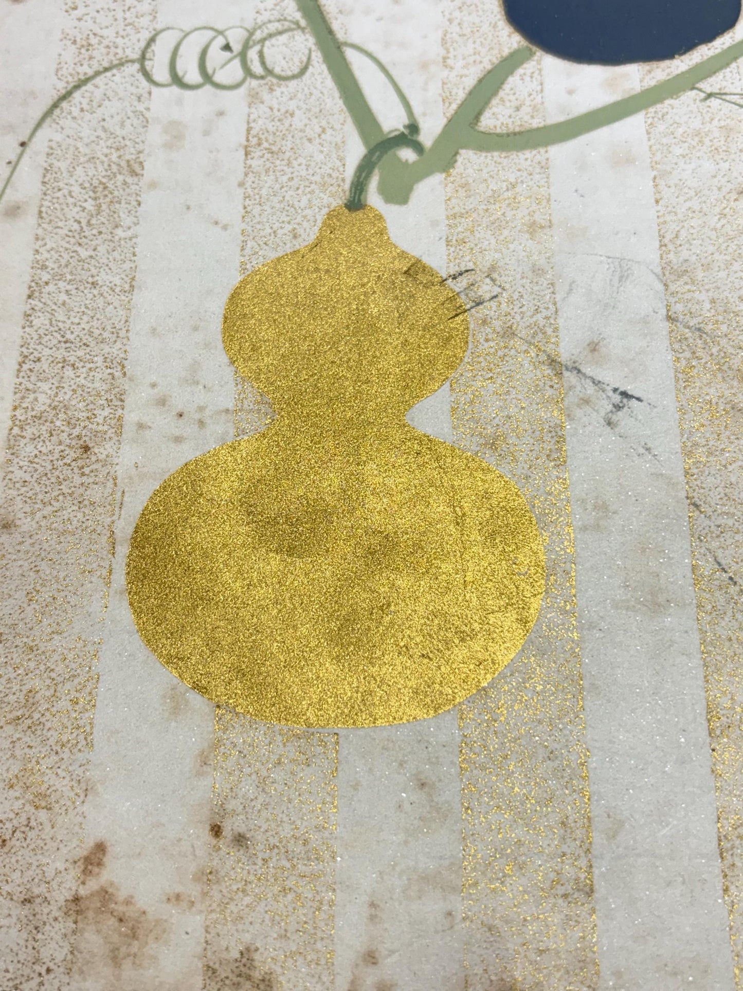 Japanese antique design, lithographic print, around a hundred years ago, Nishimura Goun, "gourd".