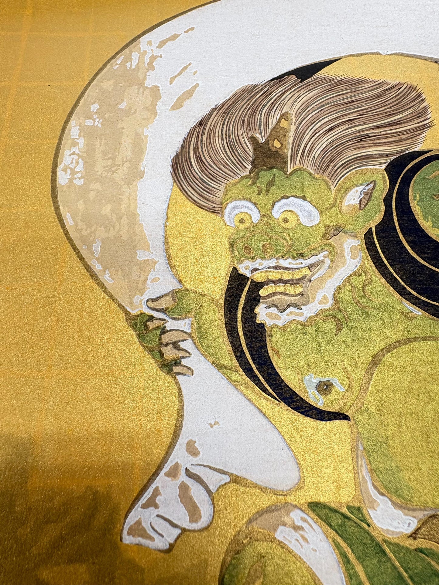 Large size, Japanese woodblock print, "Wind God", Sotatsu TAWARAYA.Rinpa.