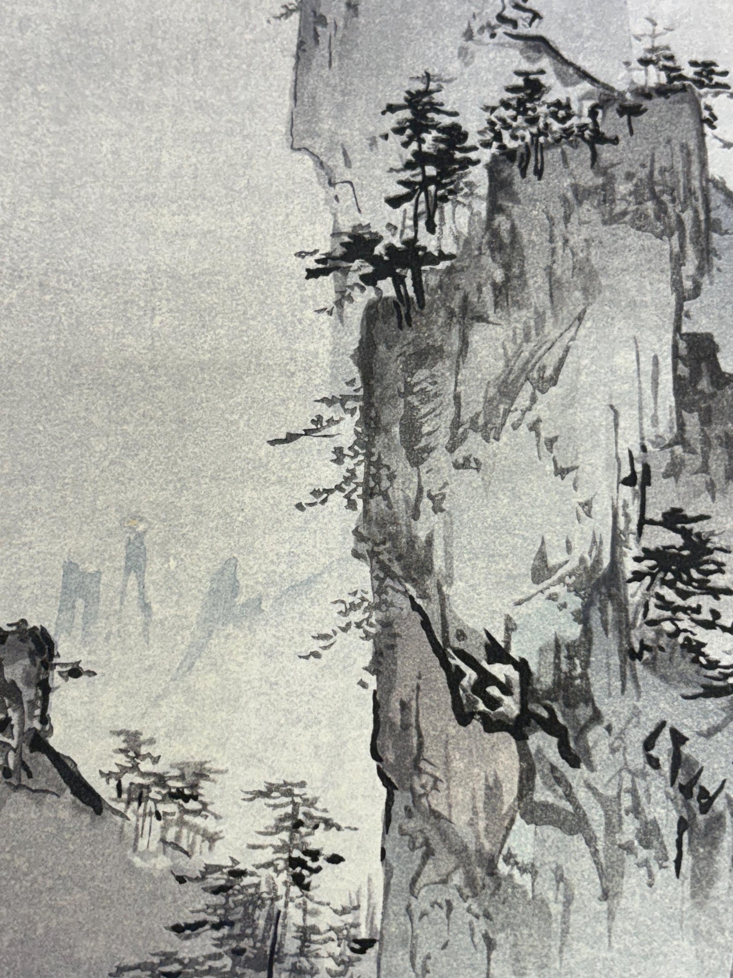 Japanese ink painting, woodcut print, Gakuou,Large size.