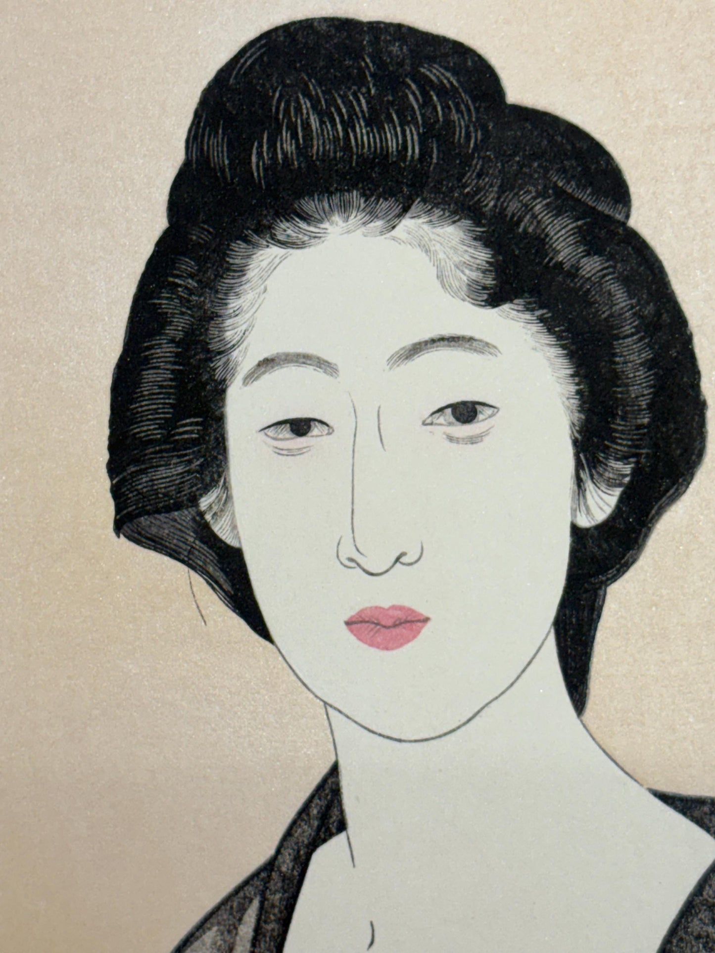 Japanese Ukiyoe, Shin-Hanga, Woodblock print, Hashiguchi Goyo, "Woman in Summer Robe"
