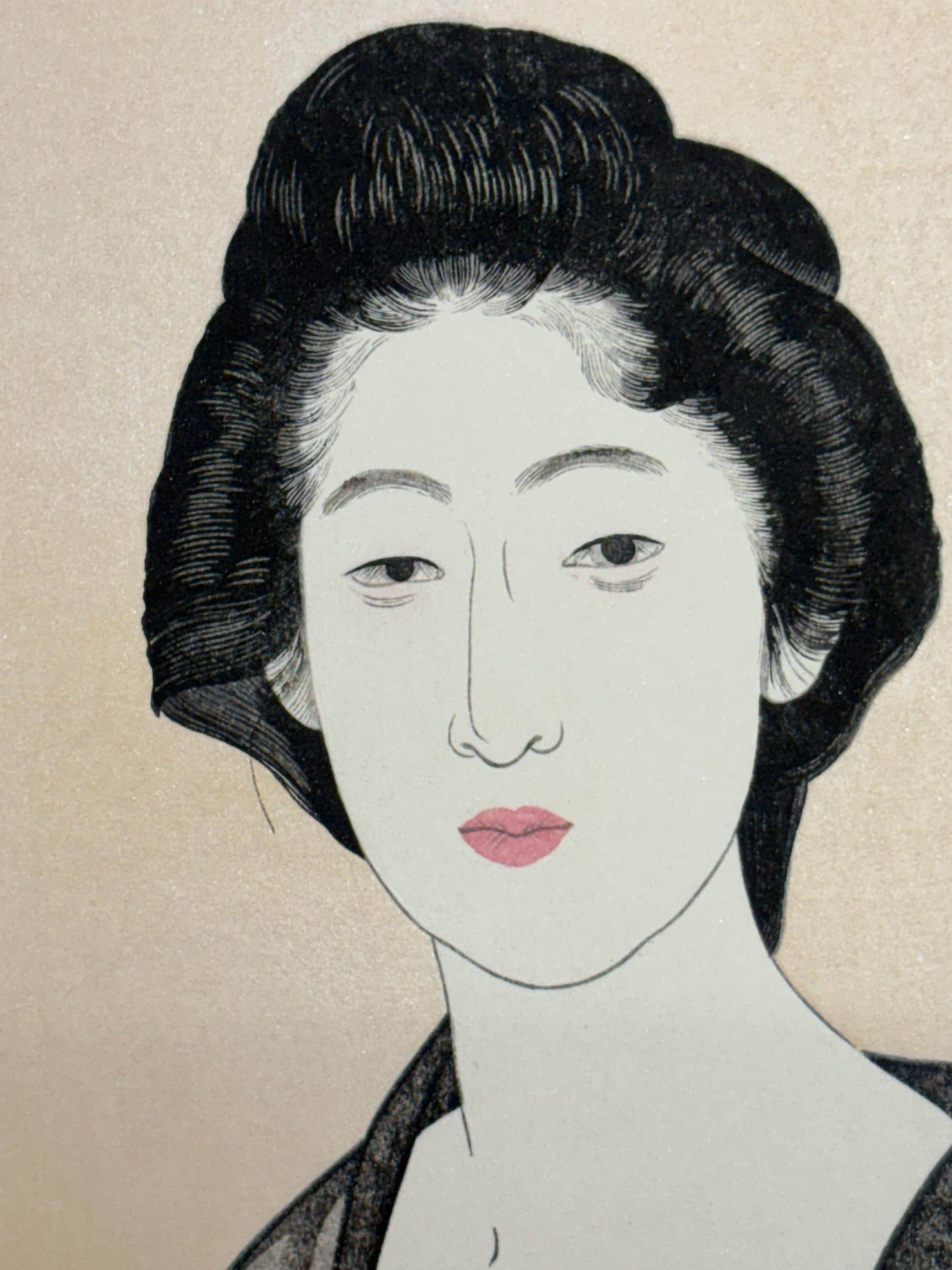 Japanese Ukiyoe, Shin-Hanga, Woodblock print, Hashiguchi Goyo, "Woman in Summer Robe"