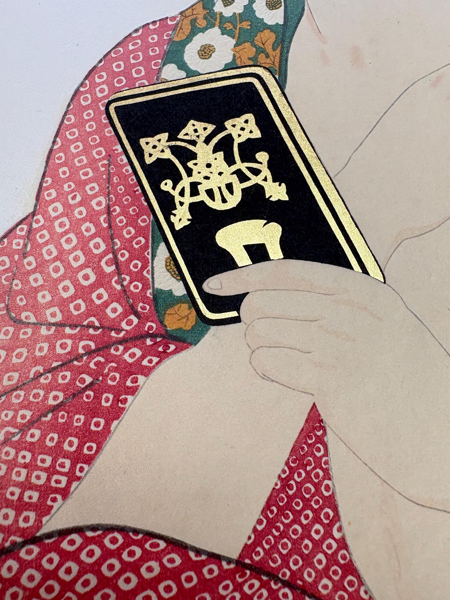 Japanese Ukiyoe, Shin-hanga, Woodblock print, antique, Hashiguchi Goyo, "Woman Applying Makeup- Kesho no Onna"