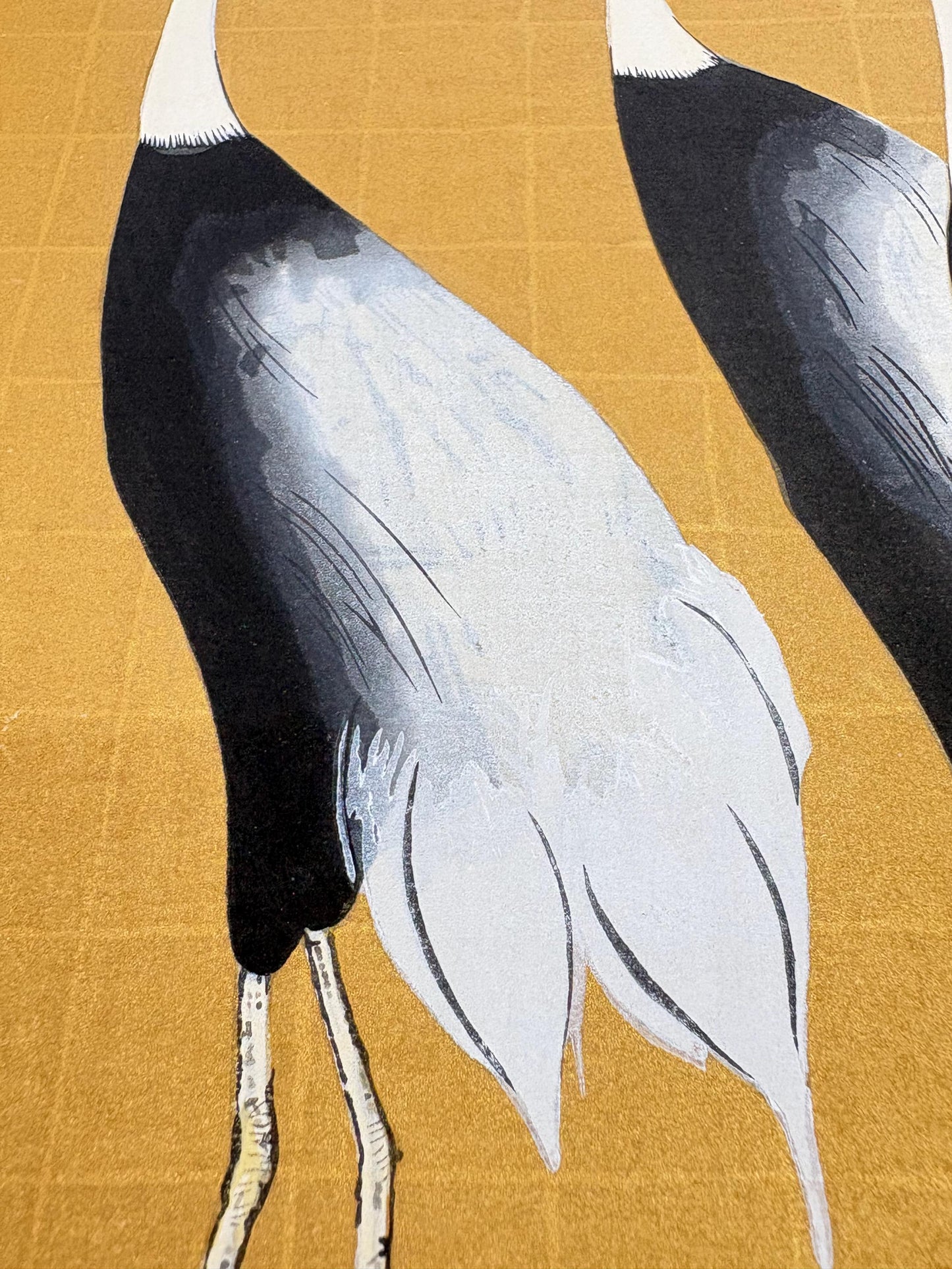 1983, Large size, Ogata Korin, Cranes. Japanese woodcut print. Rinpa.