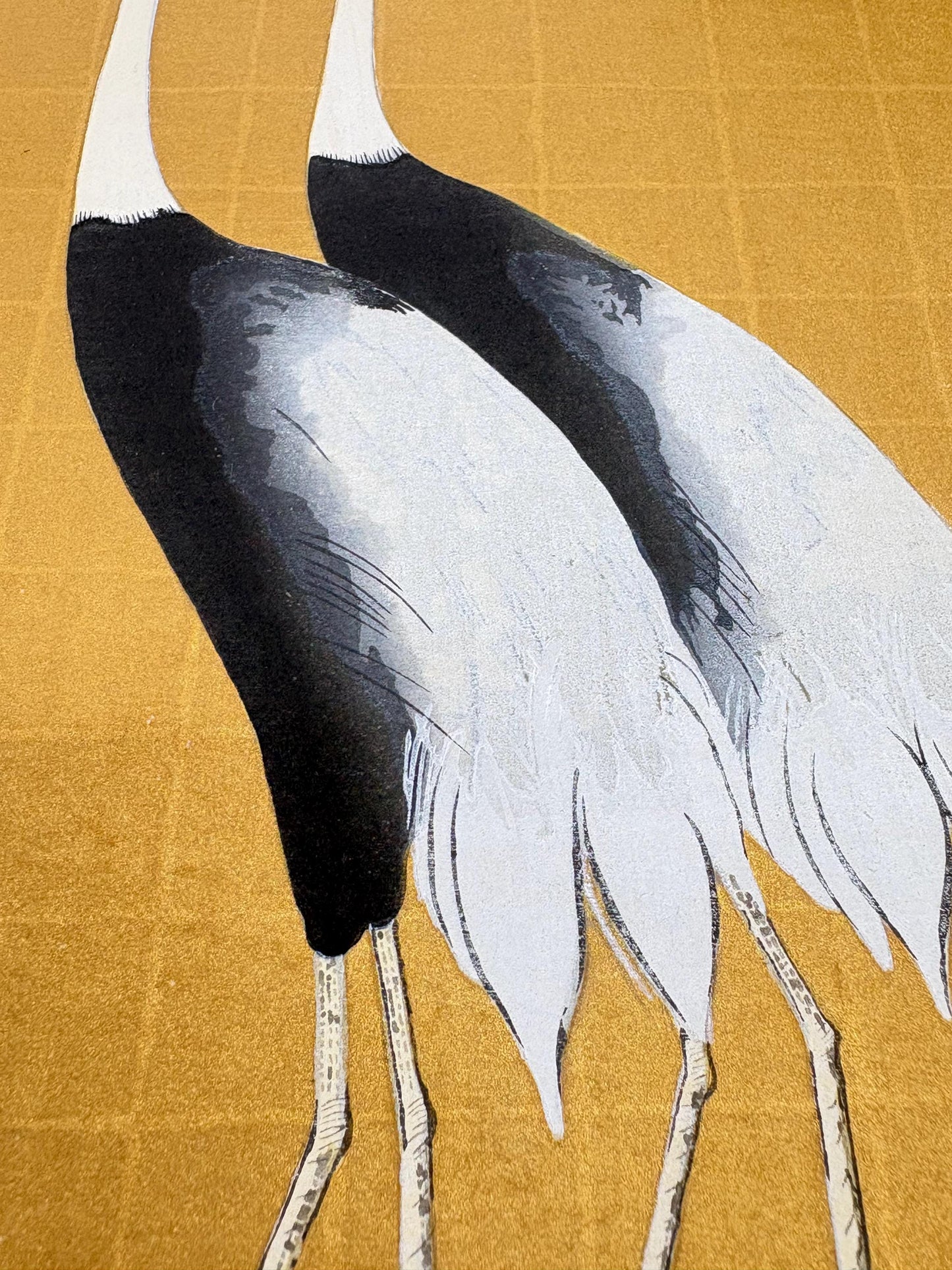 1983, Large size, Ogata Korin, Cranes. Japanese woodcut print. Rinpa.