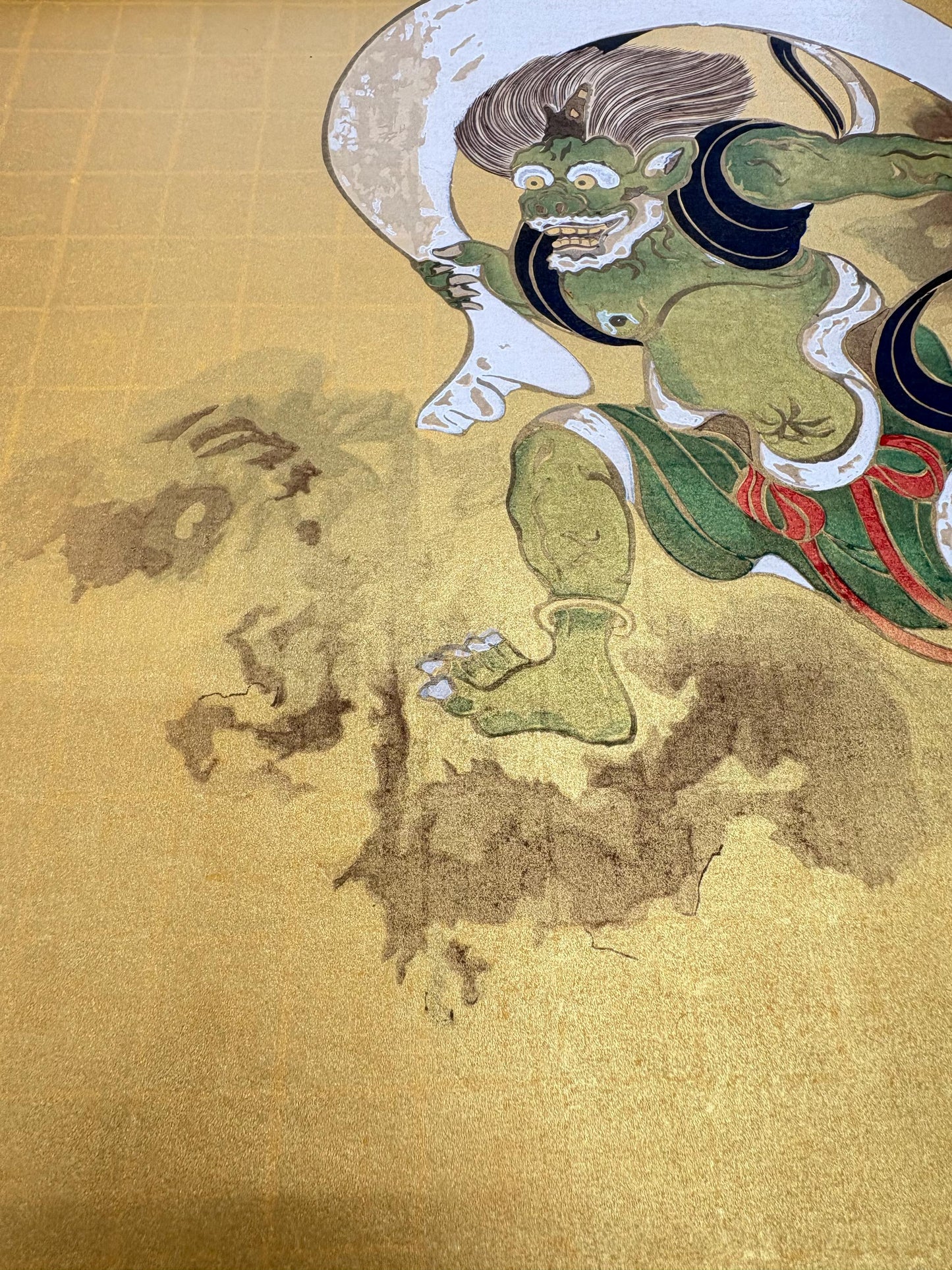 Large size, Japanese woodblock print, "Wind God", Sotatsu TAWARAYA.Rinpa.