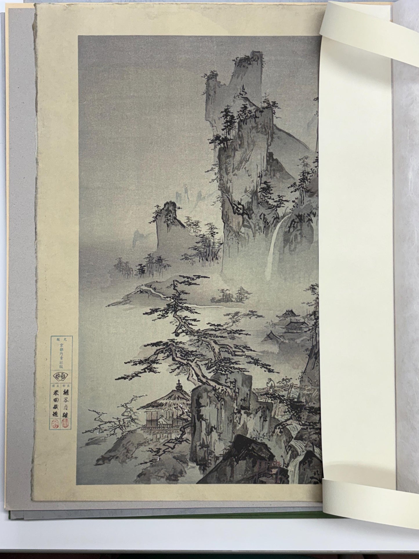 Japanese ink painting, woodcut print, Gakuou,Large size.