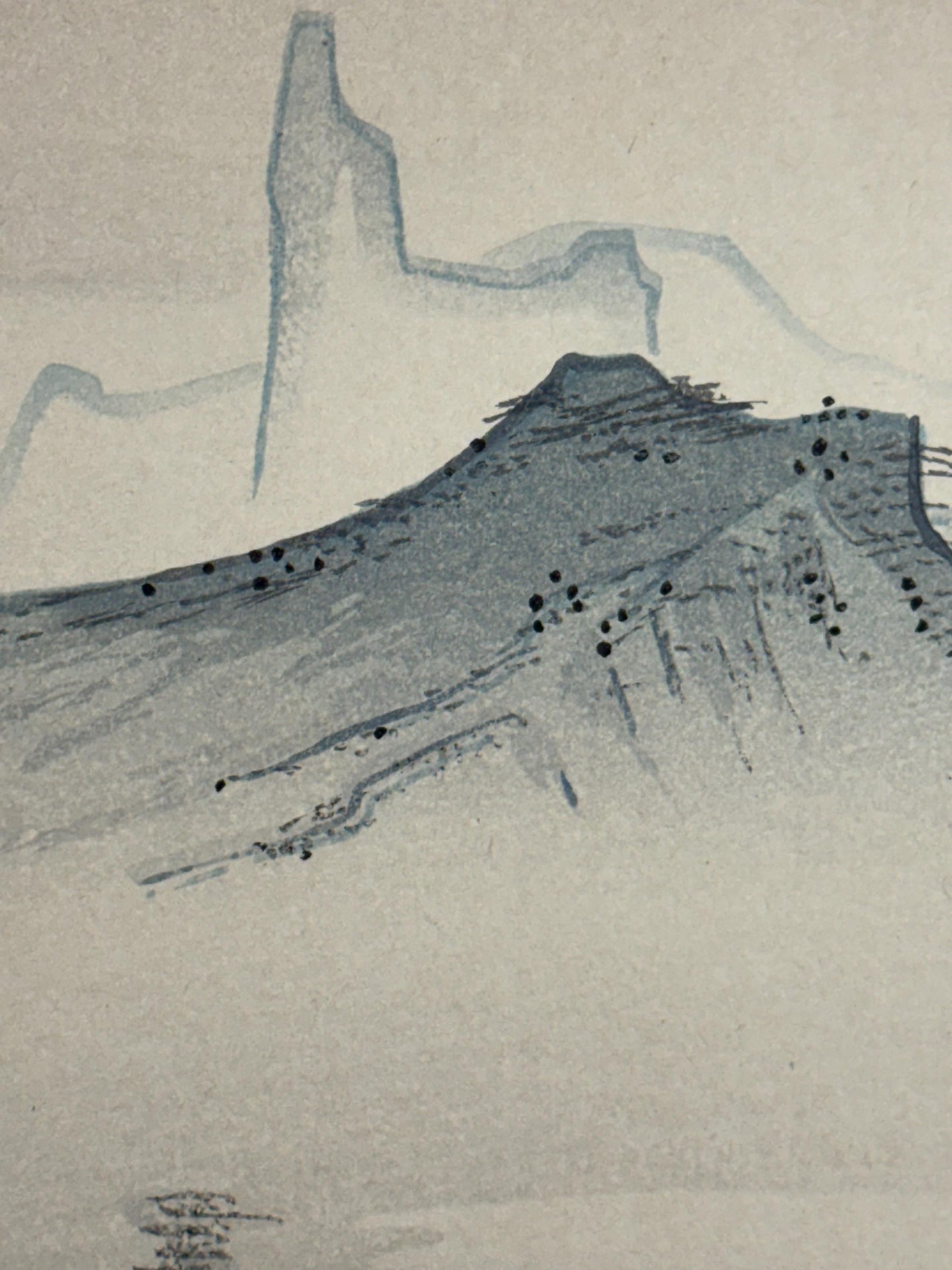 Japanese ink painting, woodcut print, Shoukei,Large size.
