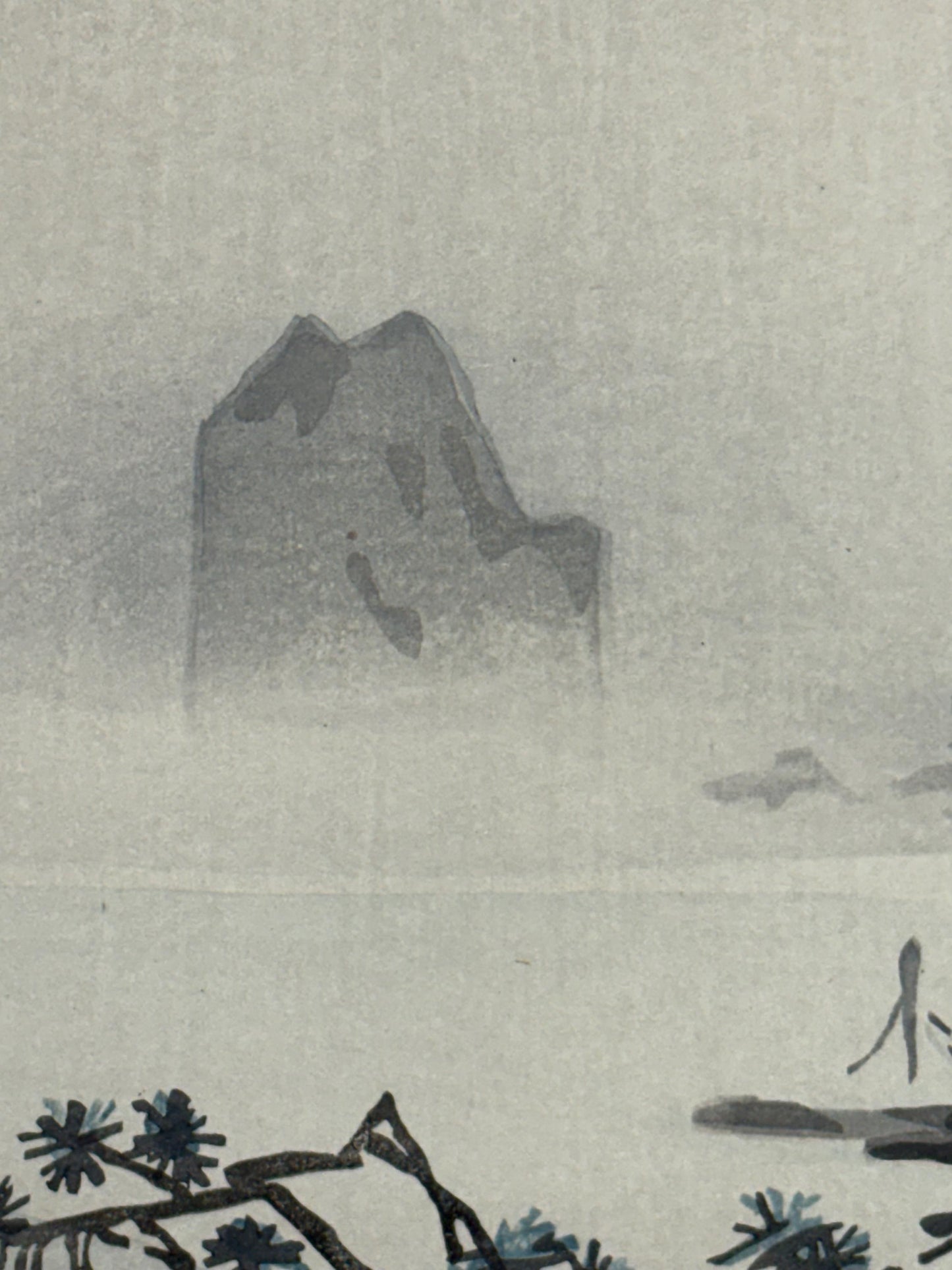 Japanese ink painting, woodcut print, Shousen,Large size.