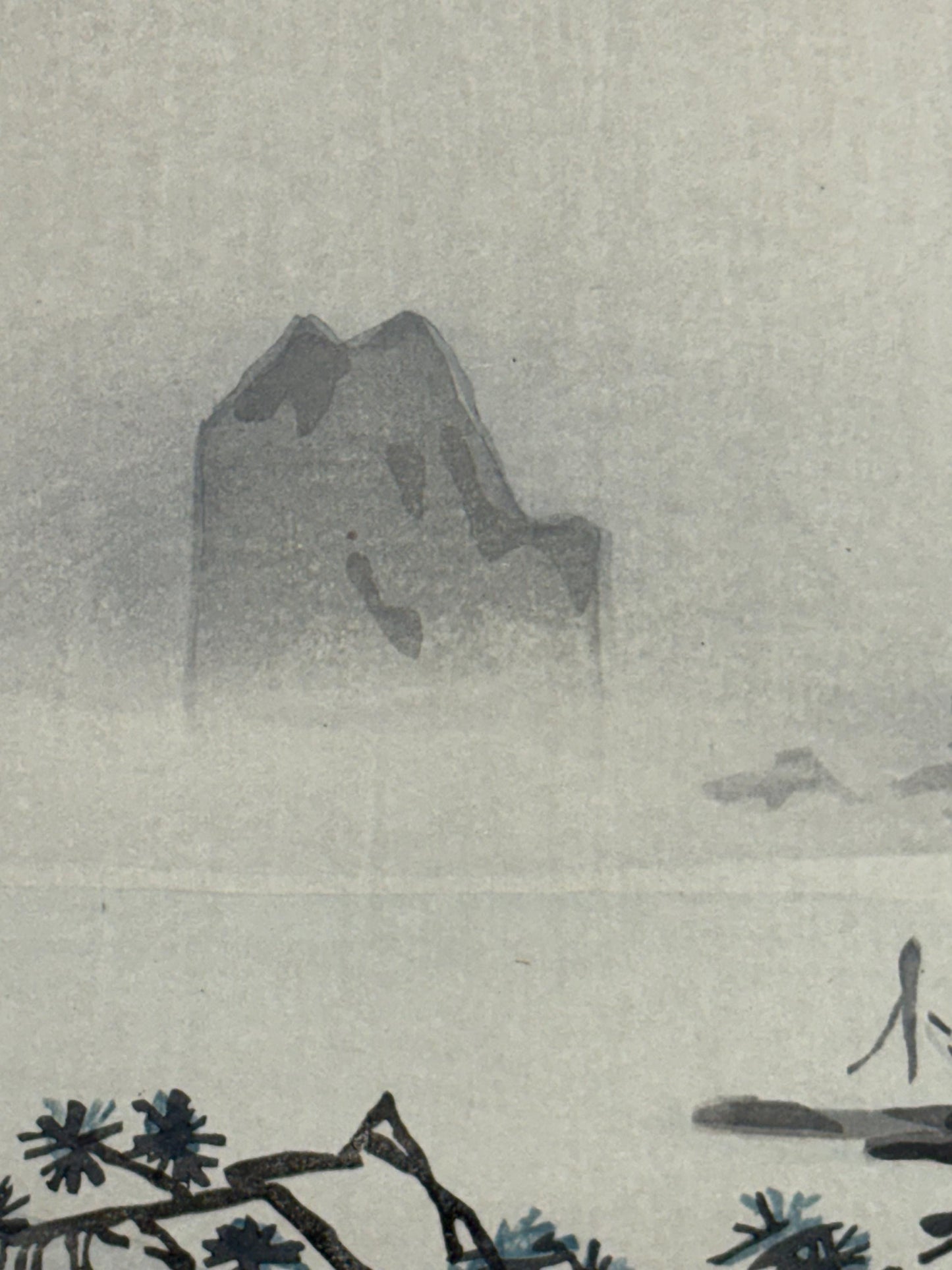 Japanese ink painting, woodcut print, Shousen,Large size.