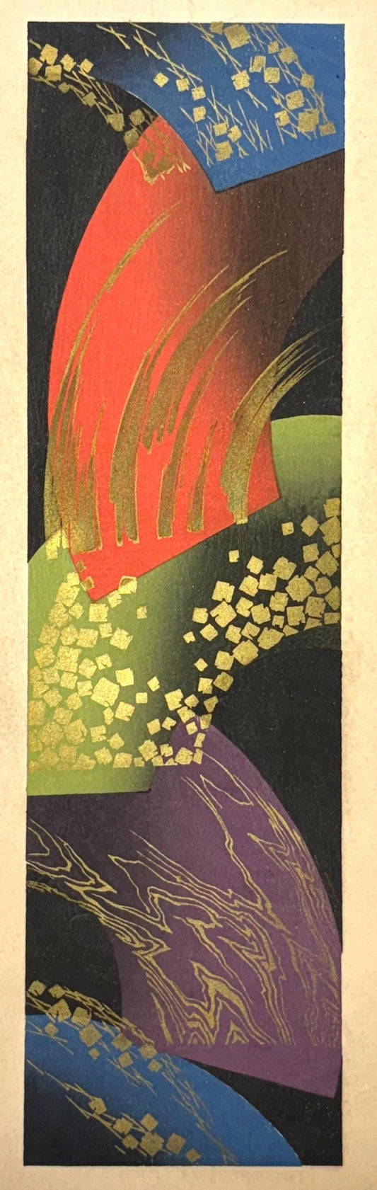 Japanese antique woodblock print, Design, 1937, Kawarazaki Kodo, Kimono design. 2-25