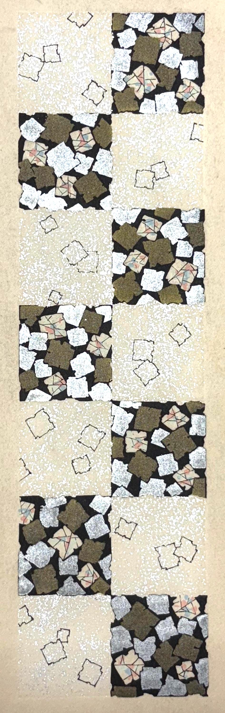 Japanese antique woodblock print, Design, 1937, Kawarazaki Kodo, Kimono design. 2-20