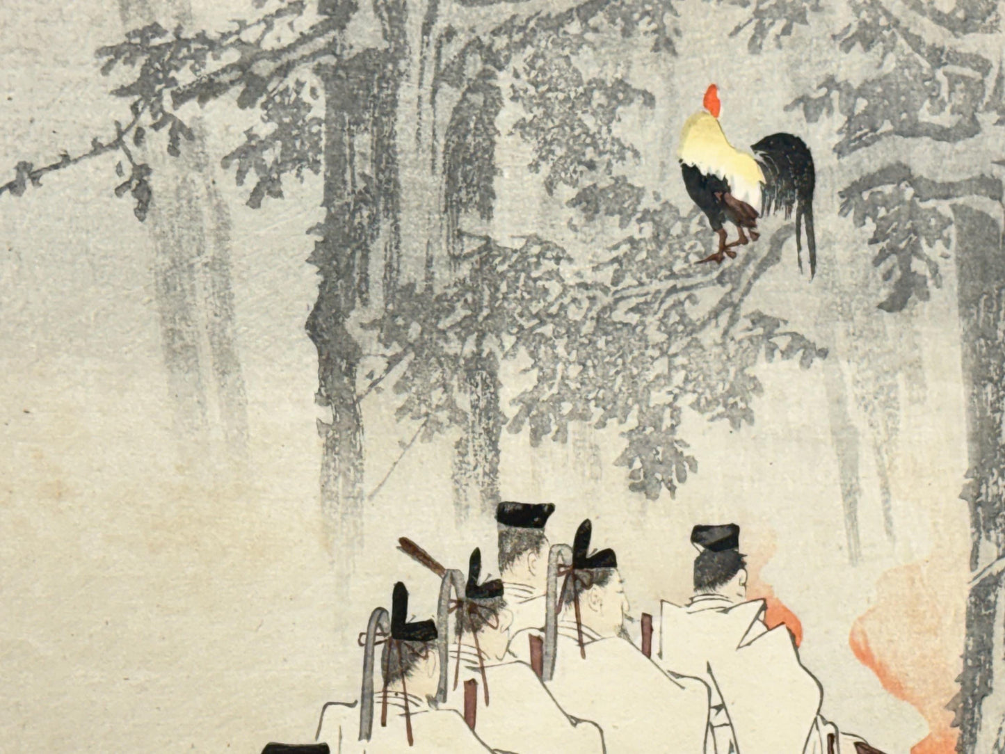 1908,  Japanese Woodblock print, antique, Hara Zaizen, "ISe".