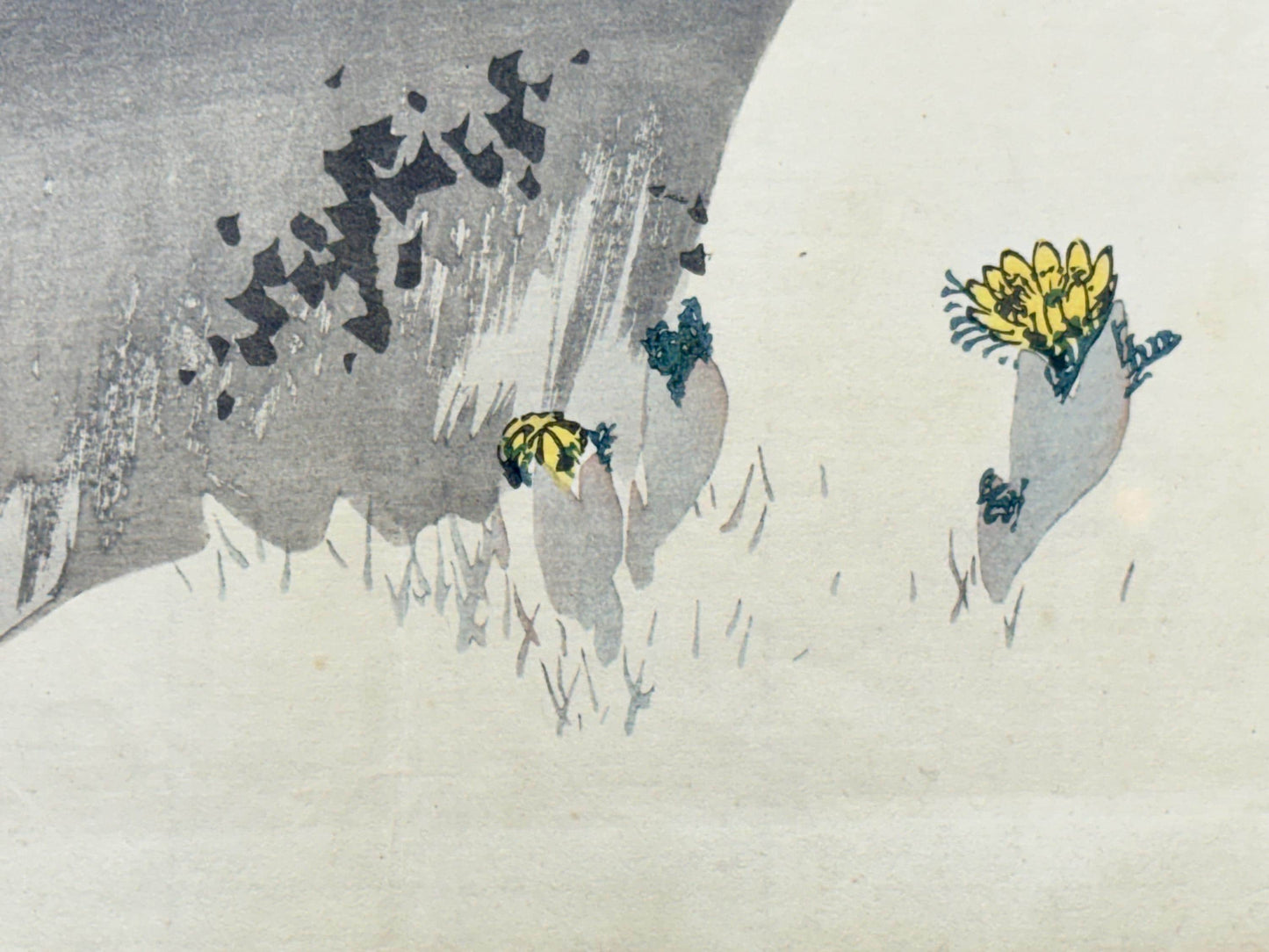 1913, Japanese Woodblock print, antique, Tanaka Gekko, "early buds and the grasses of New Year’s Day".