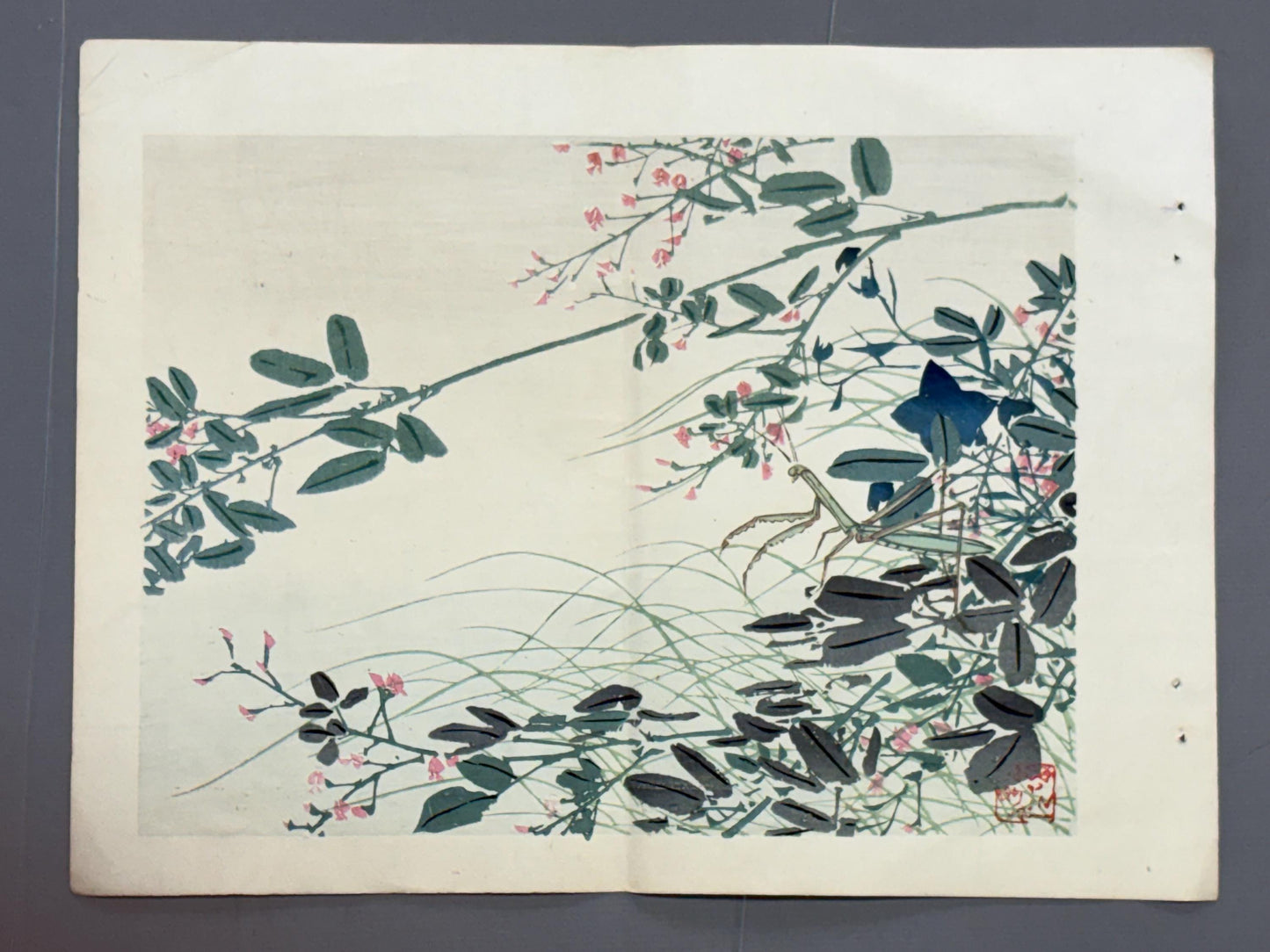 1913, Japanese Woodblock print, antique, Ichimi Renjo,  "Autumn Melancholy in the Countryside".