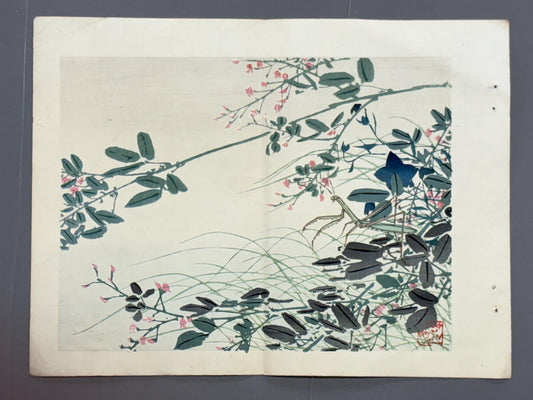 1913, Japanese Woodblock print, antique, Ichimi Renjo,  "Autumn Melancholy in the Countryside".