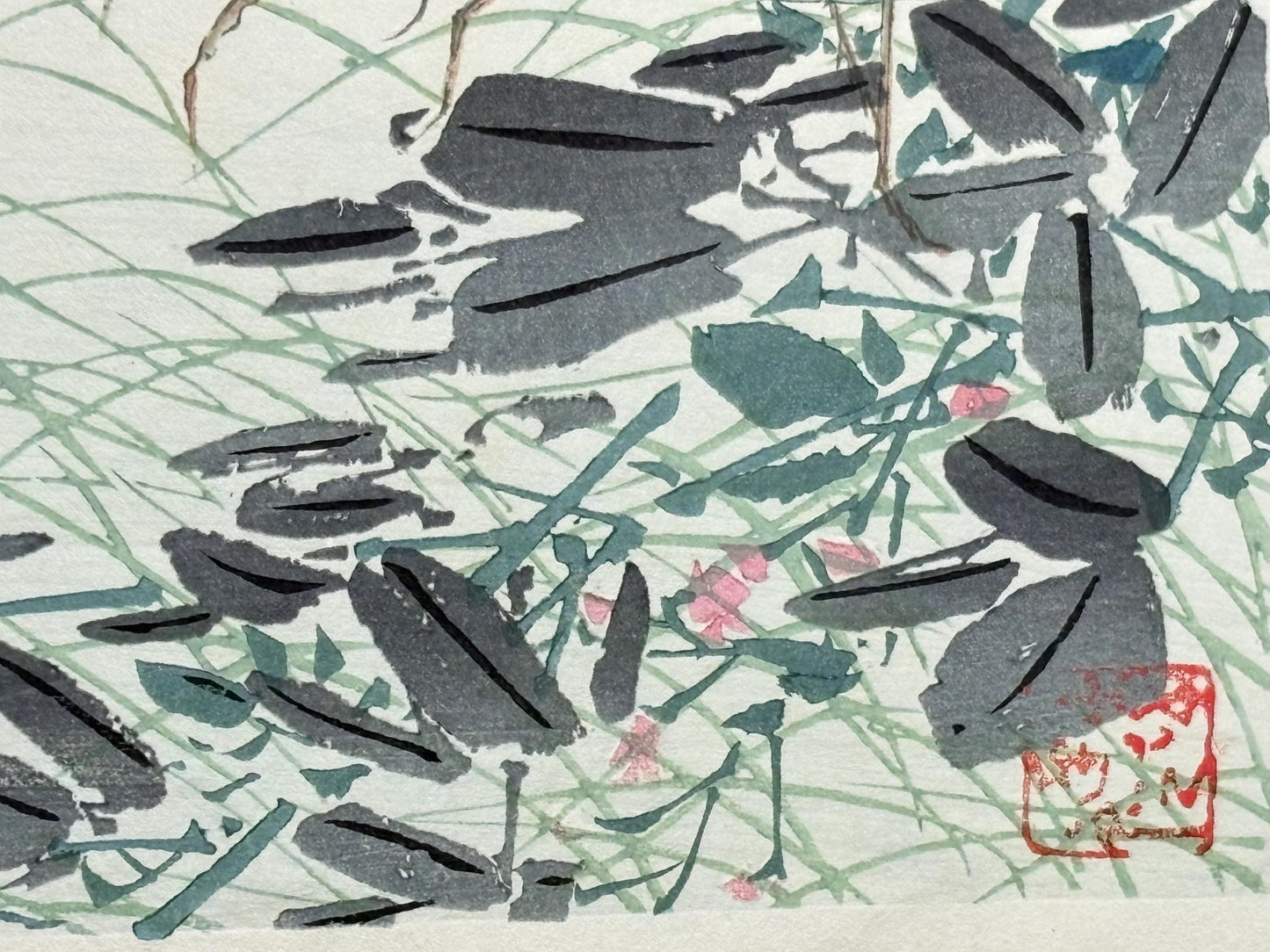 1913, Japanese Woodblock print, antique, Ichimi Renjo,  "Autumn Melancholy in the Countryside".