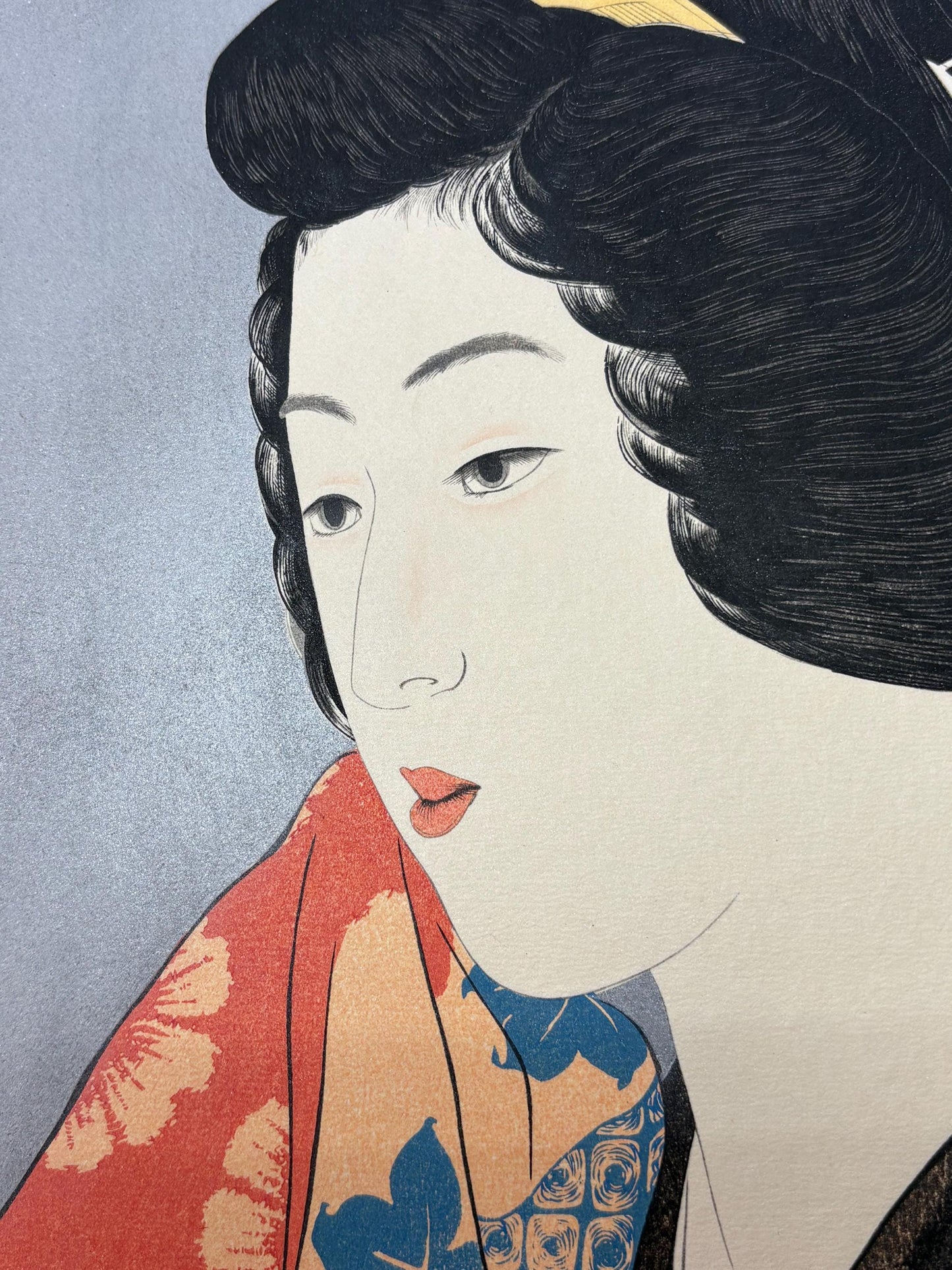 Japanese Ukiyoe, Shin-Hanga, Woodblock print, Hashiguchi Goyo, "Woman with a Hand Towel"