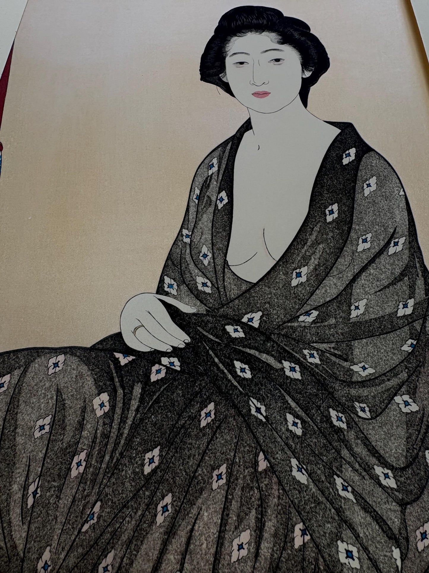 Japanese Ukiyoe, Shin-Hanga, Woodblock print, Hashiguchi Goyo, "Woman in Summer Robe"