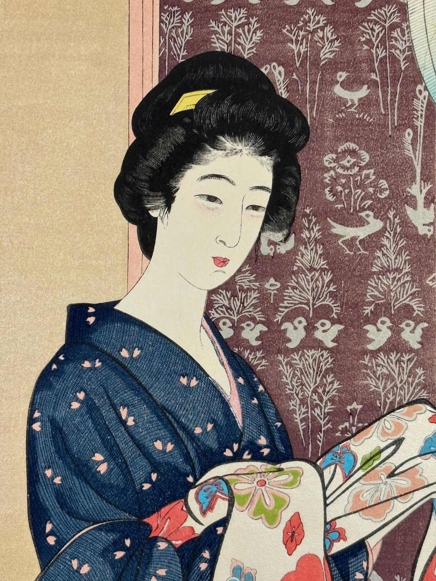Japanese Ukiyoe, Shin-Hanga, Woodblock print, Hashiguchi Goyo, "Woman in Summer Kimono"