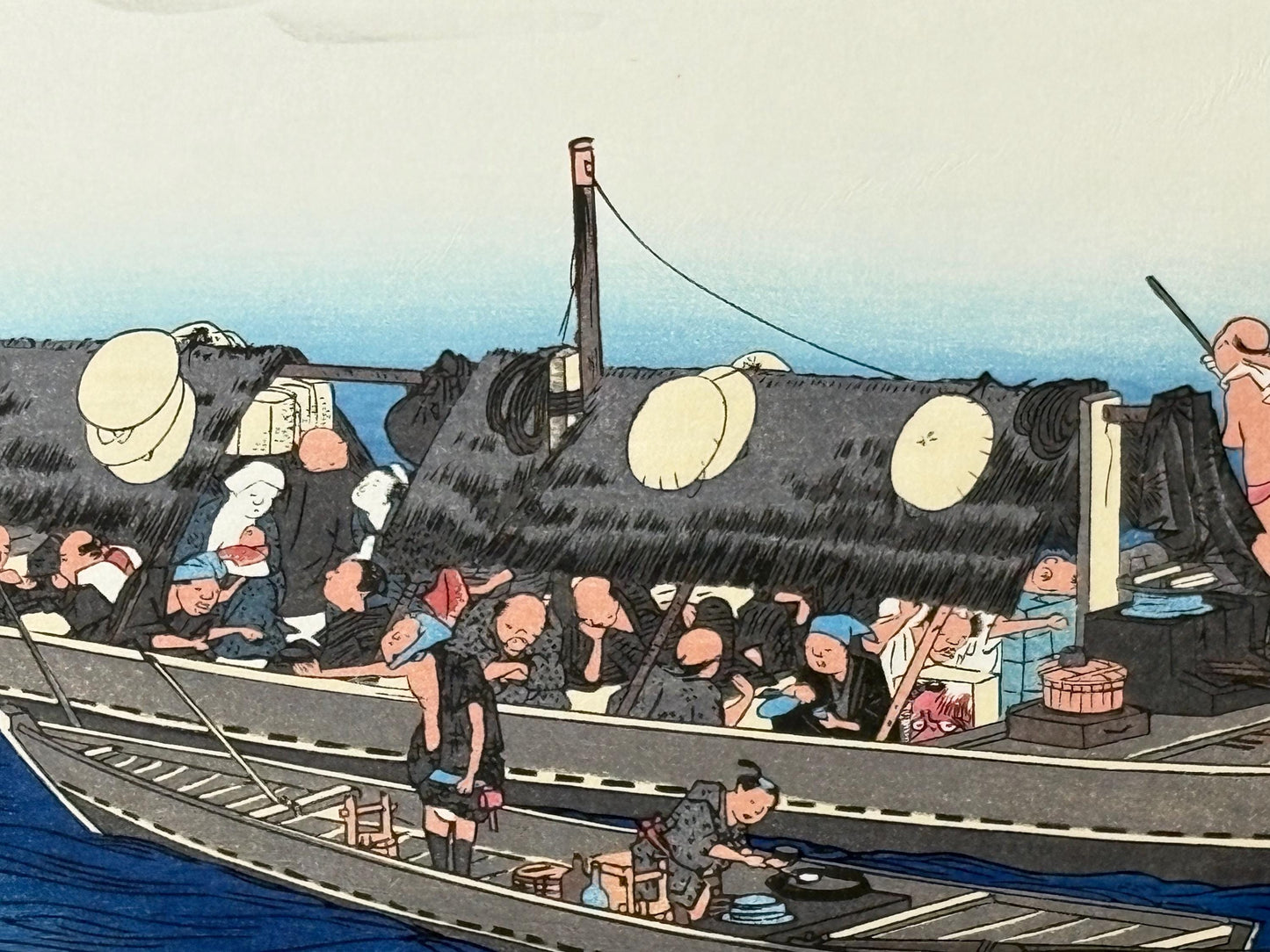 Japanese Ukiyoe, Woodblock print, antique, Hiroshige, "The Yodo River"
