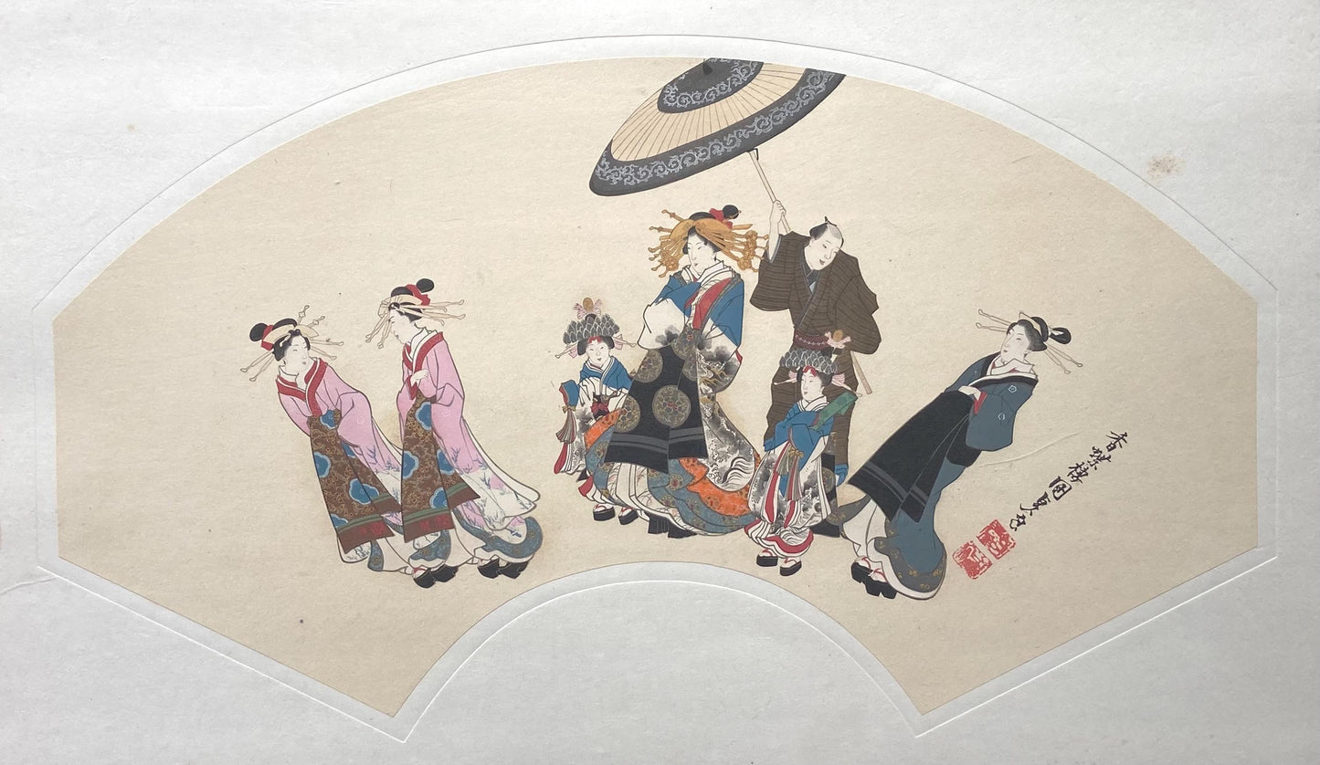 Japanese antique Ukiyoe, woodcut print, 1906, Japanese antique woodblock print, Utagawa Kunisada, from Ukiyoe-ha-gashu.