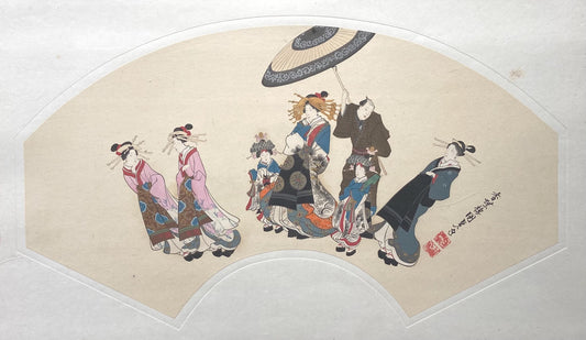 Japanese antique Ukiyoe, woodcut print, 1906, Japanese antique woodblock print, Utagawa Kunisada, from Ukiyoe-ha-gashu.