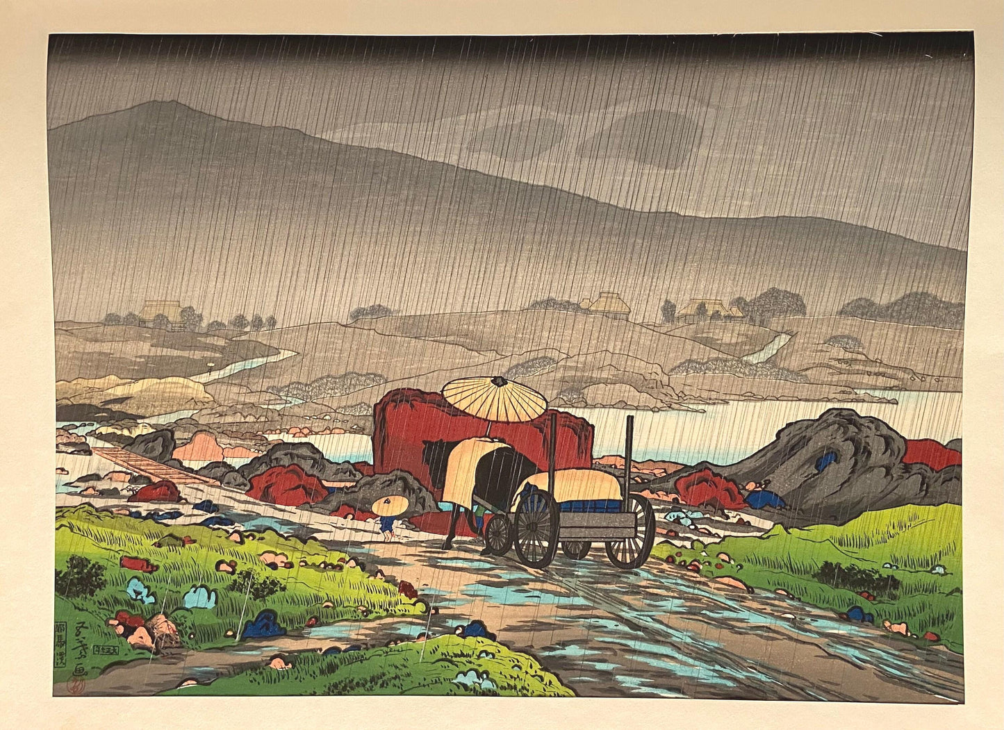 Japanese Ukiyoe, Shin-Hanga, Woodblock print, Hashiguchi Goyo, "Yabakei"