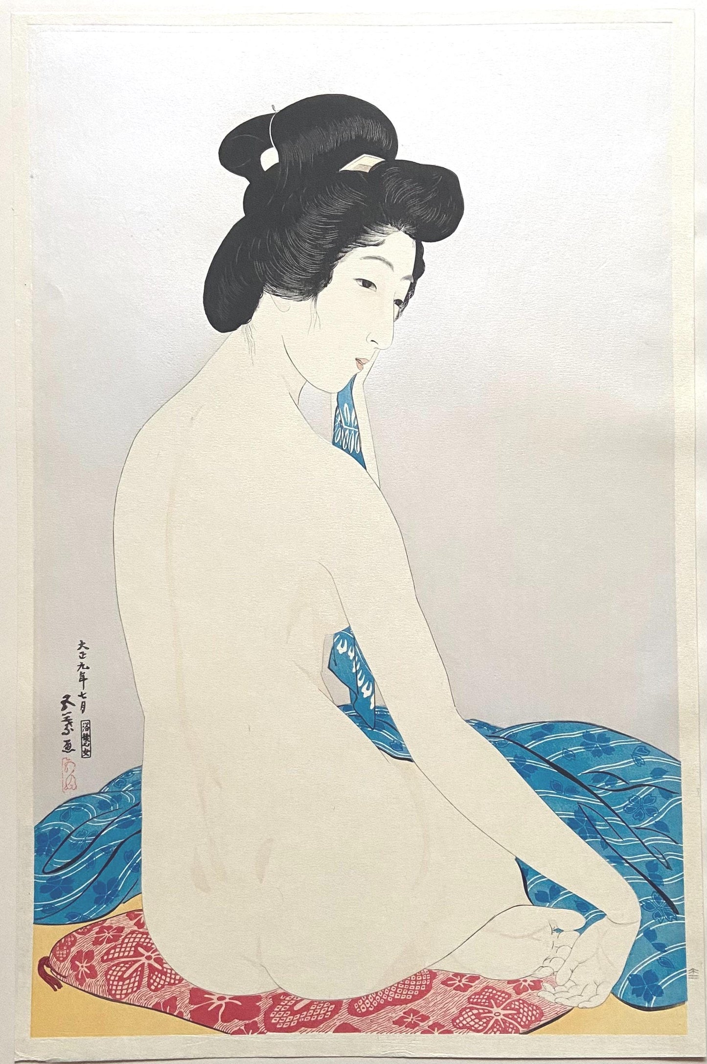 Japanese Ukiyoe, Shin-Hanga, Woodblock print, Hashiguchi Goyo, "Woman After the Bath"