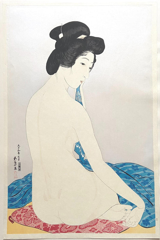 Japanese Ukiyoe, Shin-Hanga, Woodblock print, Hashiguchi Goyo, "Woman After the Bath"