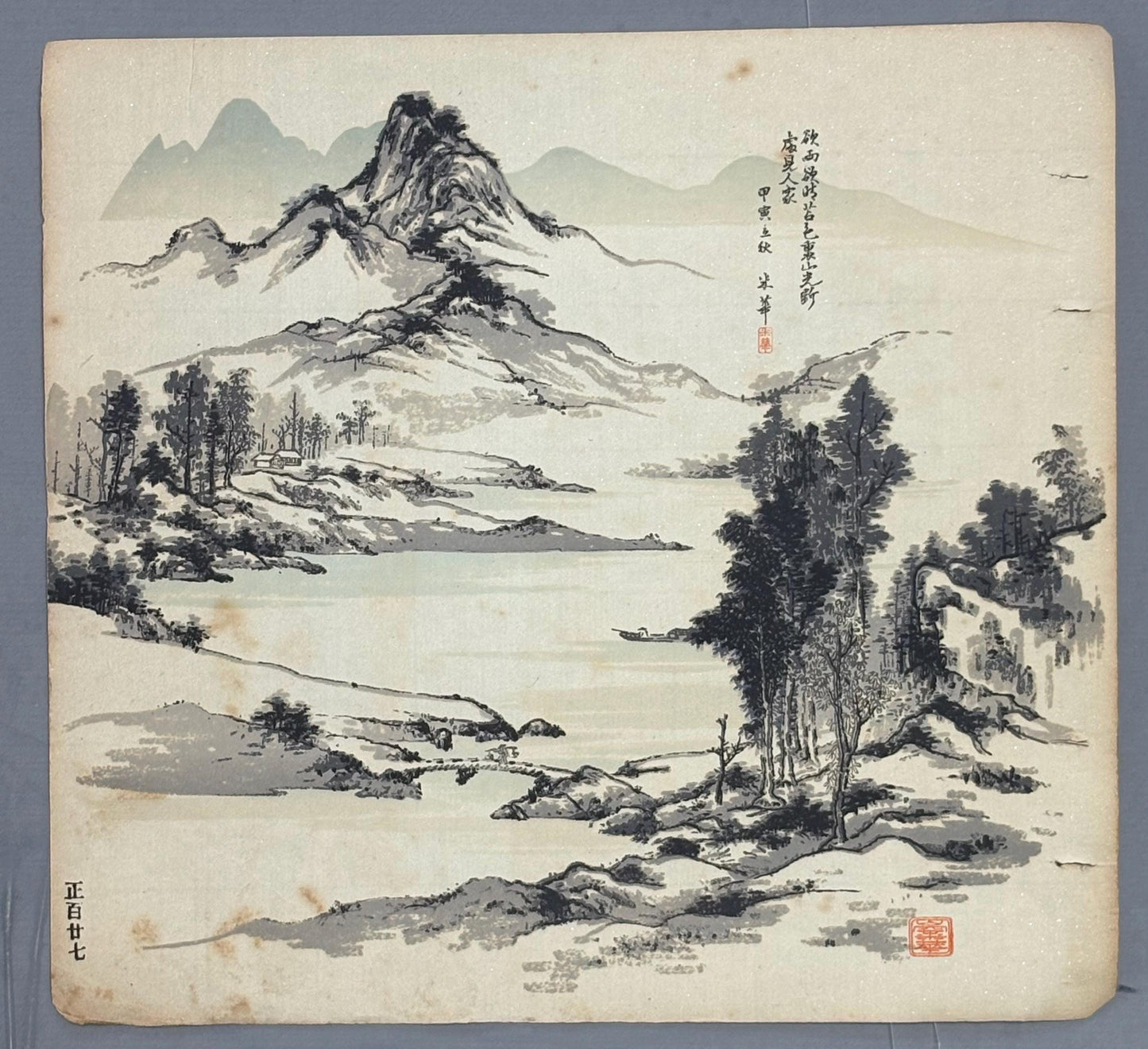 Japanese antique design, lithographic print, around a hundred years ago.