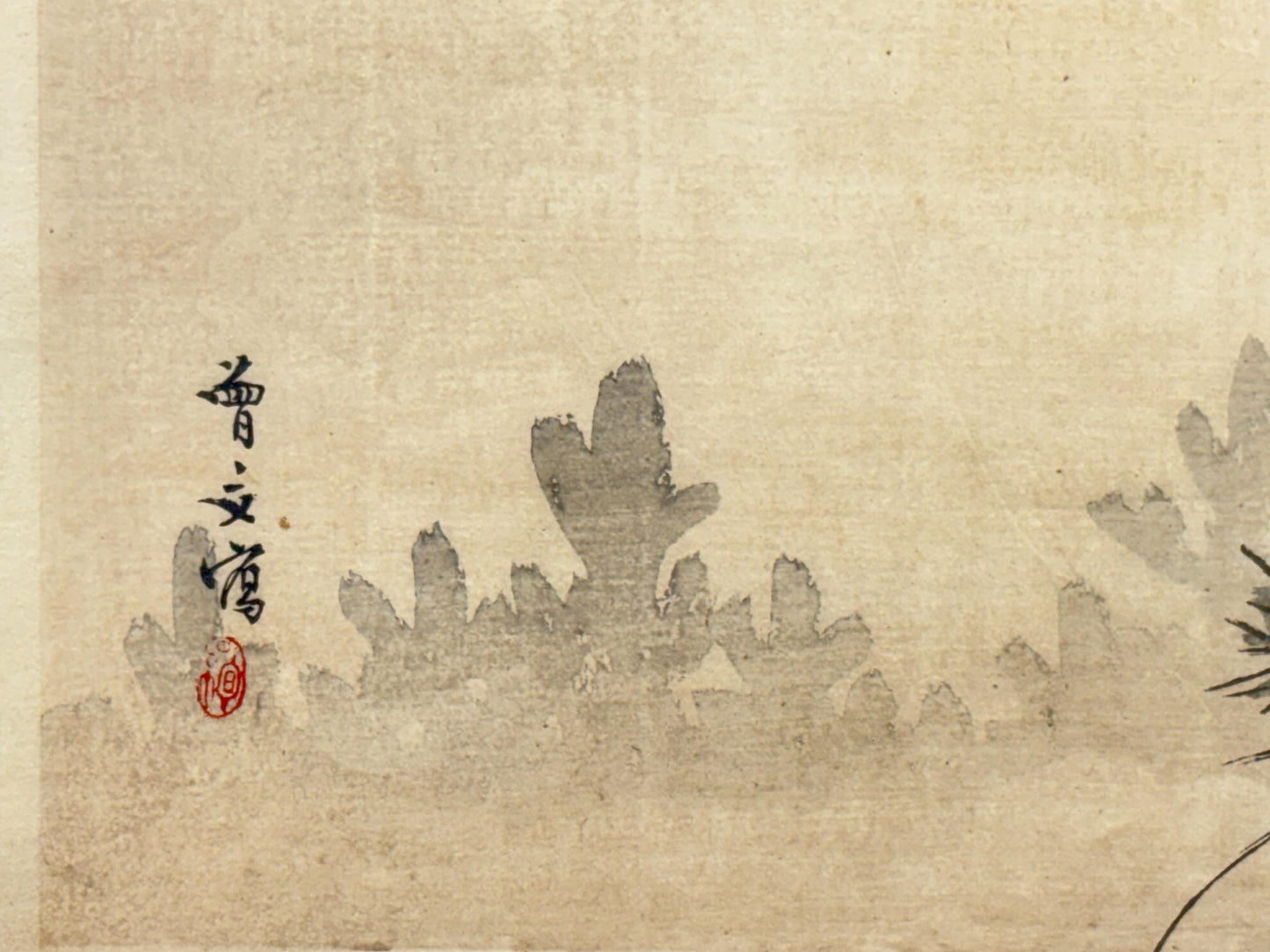 1908,  Japanese Woodblock print, antique, Morikawa Sobun, "spring sunshine and the rising sun".