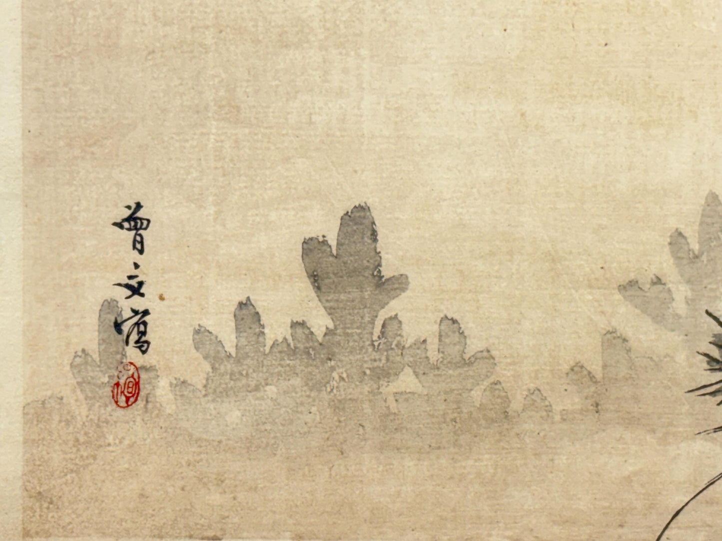 1908,  Japanese Woodblock print,  Morikawa Sobun, "spring sunshine and the rising sun".