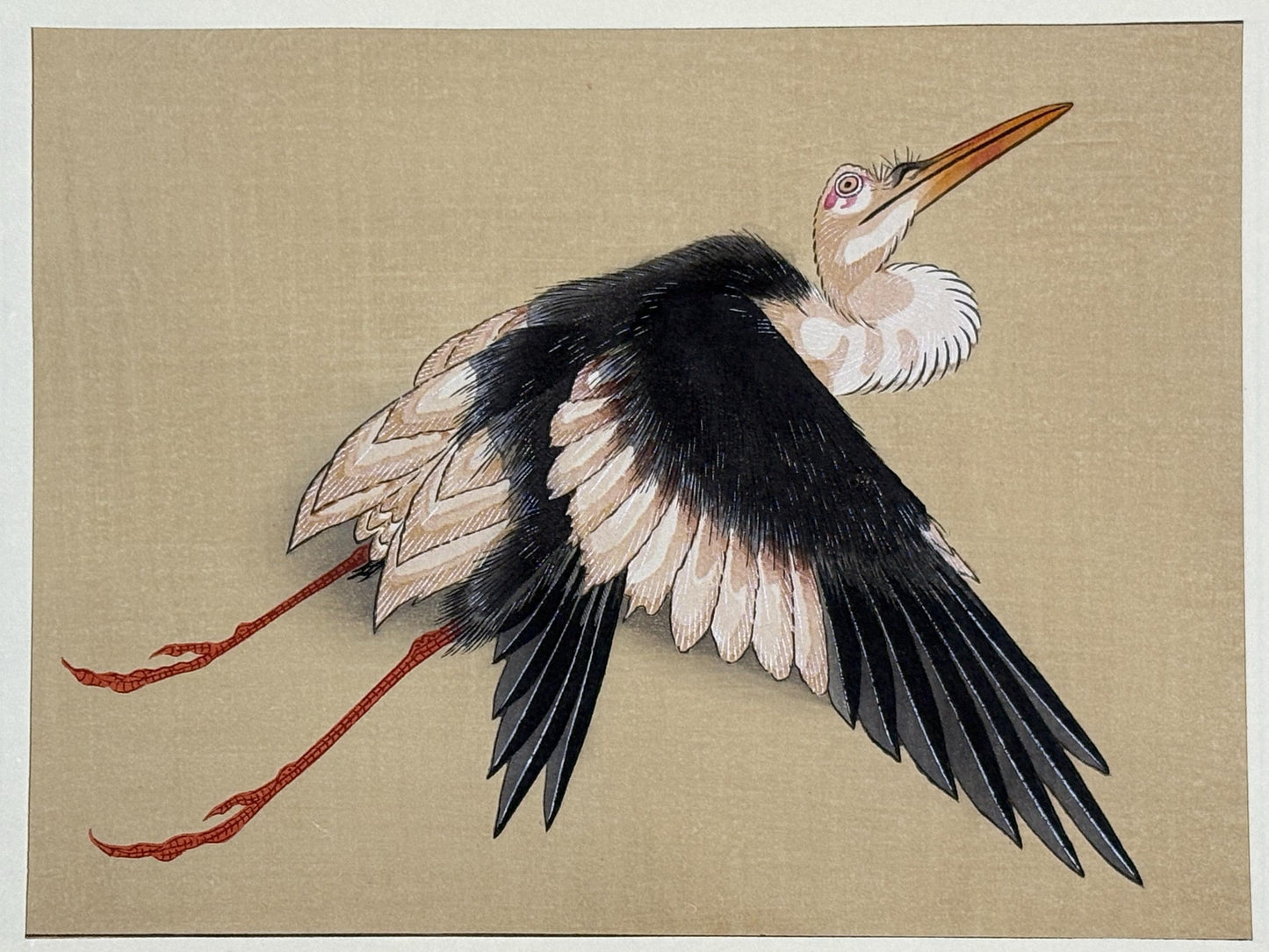 Japanese Ukiyo-e Woodblock print, Katsushika Hokusai, "The Storks"