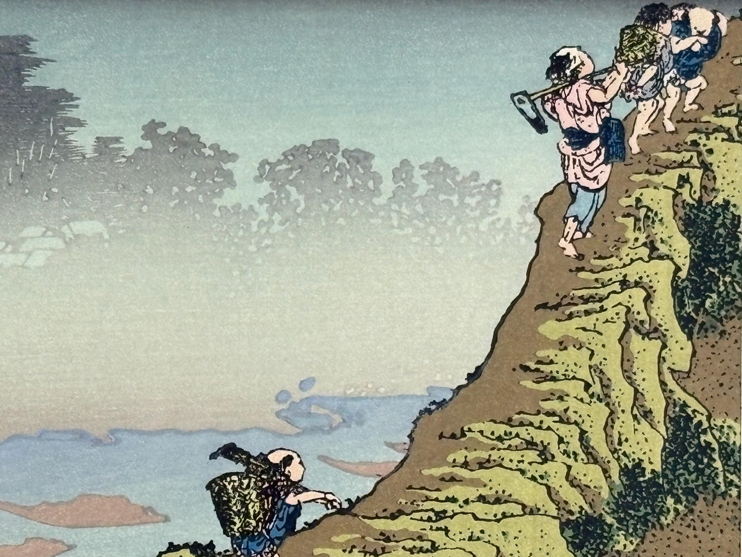 Japanese Ukiyoe, Woodblock print, Katsushika Hokusai, "Mt.fuji in a fog"