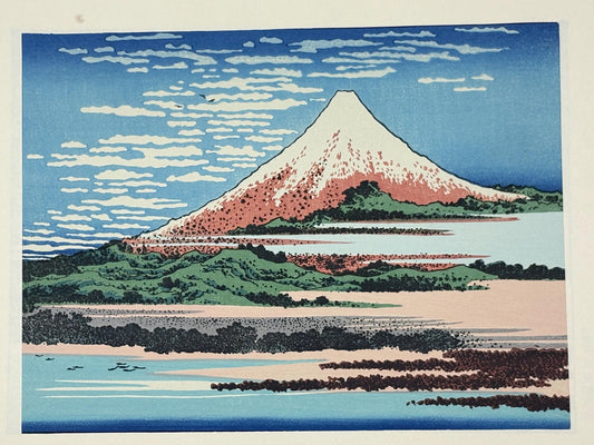 Japanese Ukiyoe, Woodblock print, Katsushika Hokusai, "The fine and clear Fuji"