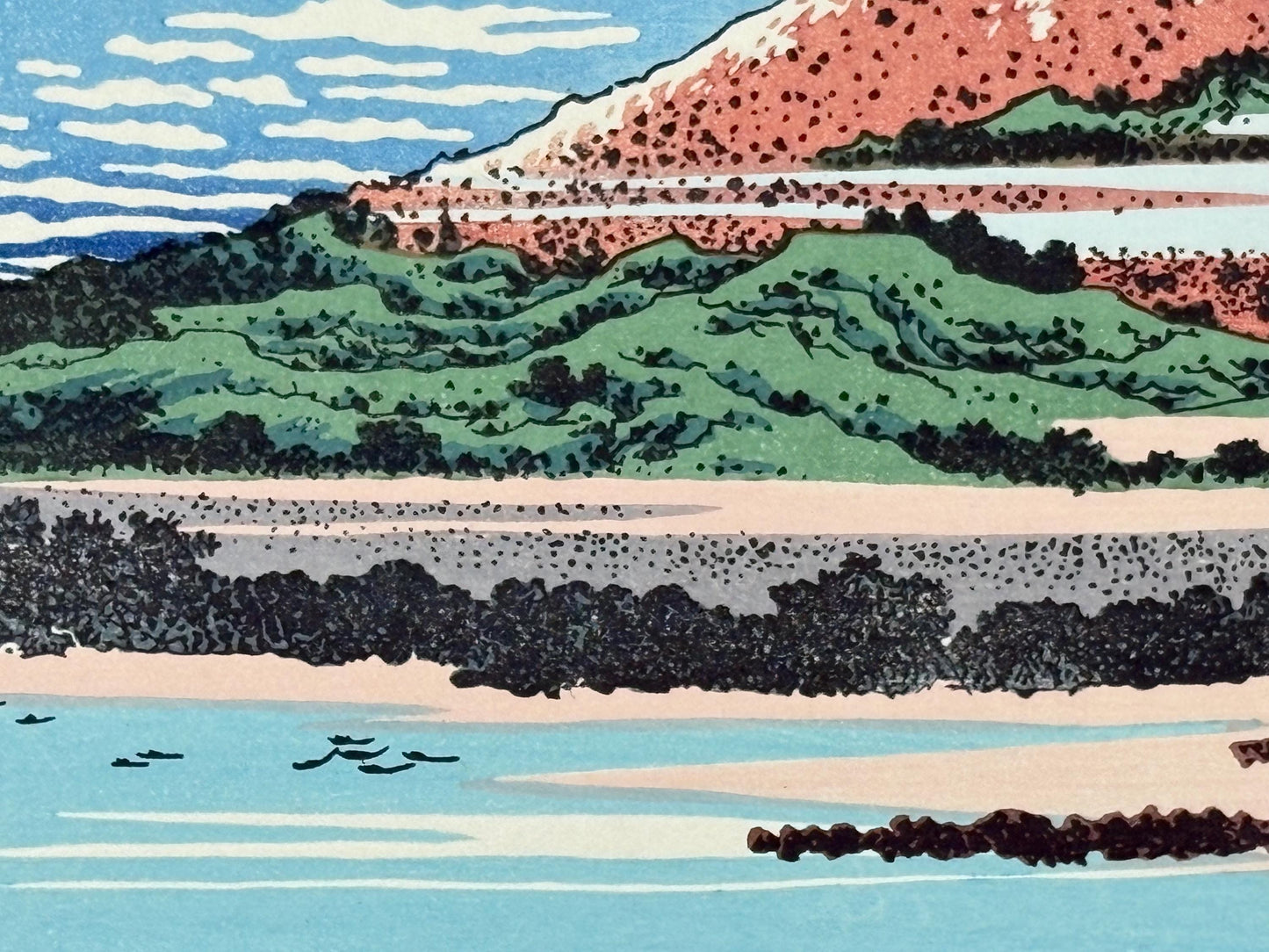 Japanese Ukiyoe, Woodblock print, Katsushika Hokusai, "The fine and clear Fuji"