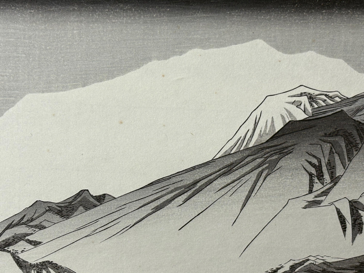 Japanese Ukiyoe, Woodblock print, antique, Hiroshige, "Twilight Snow at Hira"