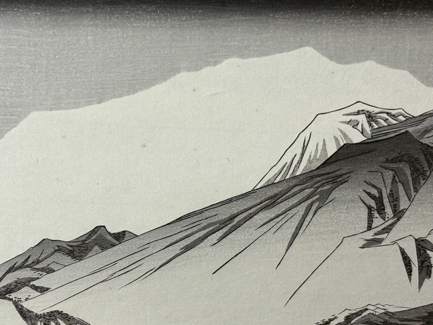 Japanese Ukiyoe, Woodblock print, Hiroshige, "Twilight Snow at Hira"