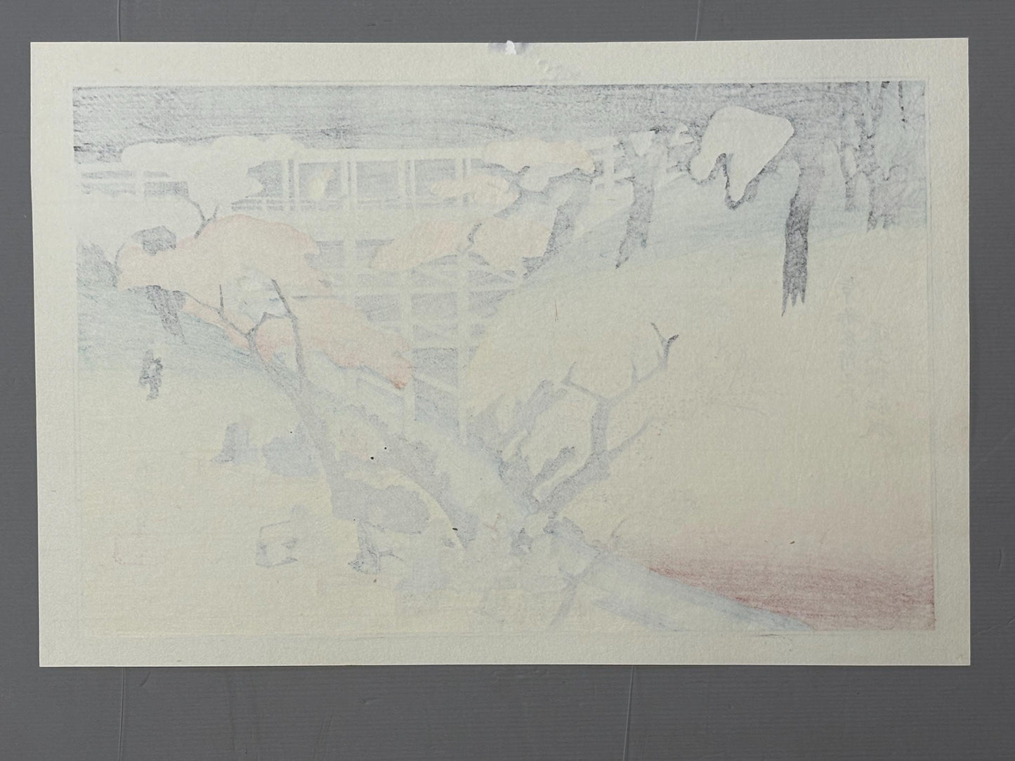 Japanese Ukiyoe, Woodblock print, antique, Hiroshige, "Red Maple Trees at the Tsûtenkyô Bridge"