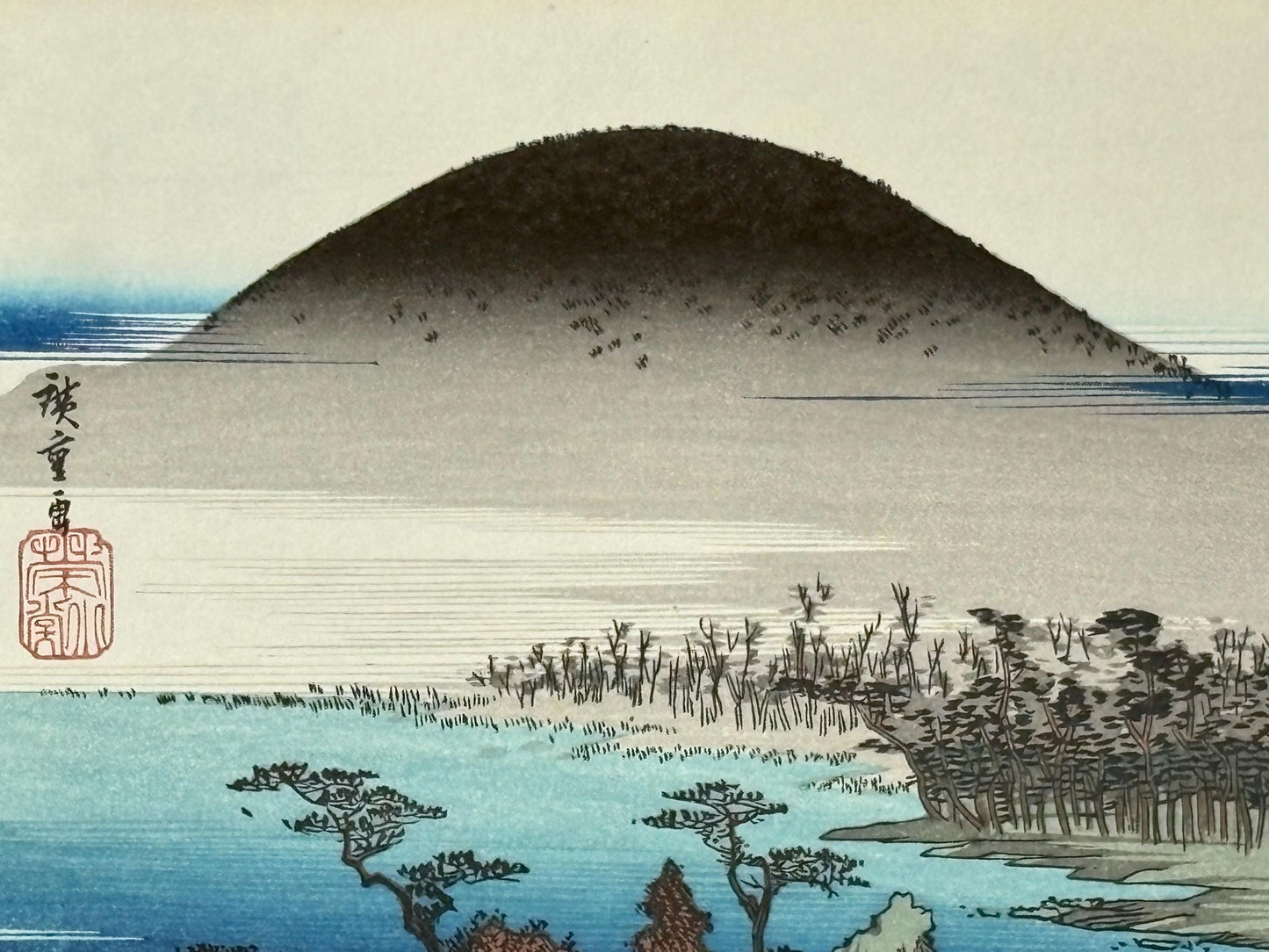 Japanese Ukiyoe, Woodblock print, antique, Hiroshige, "The Temple of the Golden Pavilion (Kinkaku-ji)"